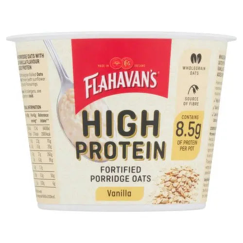 12 x Flahavan's High Protein Fortified Porridge Oats Vanilla 45G British Grocery
