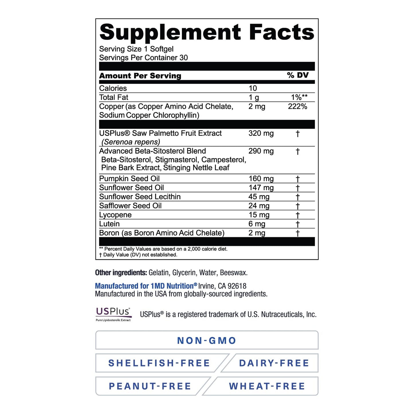 1MD ProstateMD Saw Palmetto Prostate Support: Urinary Health & Prostate Wellness, 60 Softgels (2-Pack)