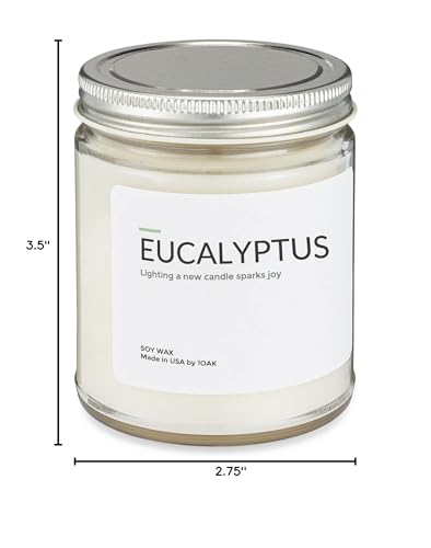 1OAK Eucalyptus Soy Candle – 7oz, Long-Burning, Hand-Poured