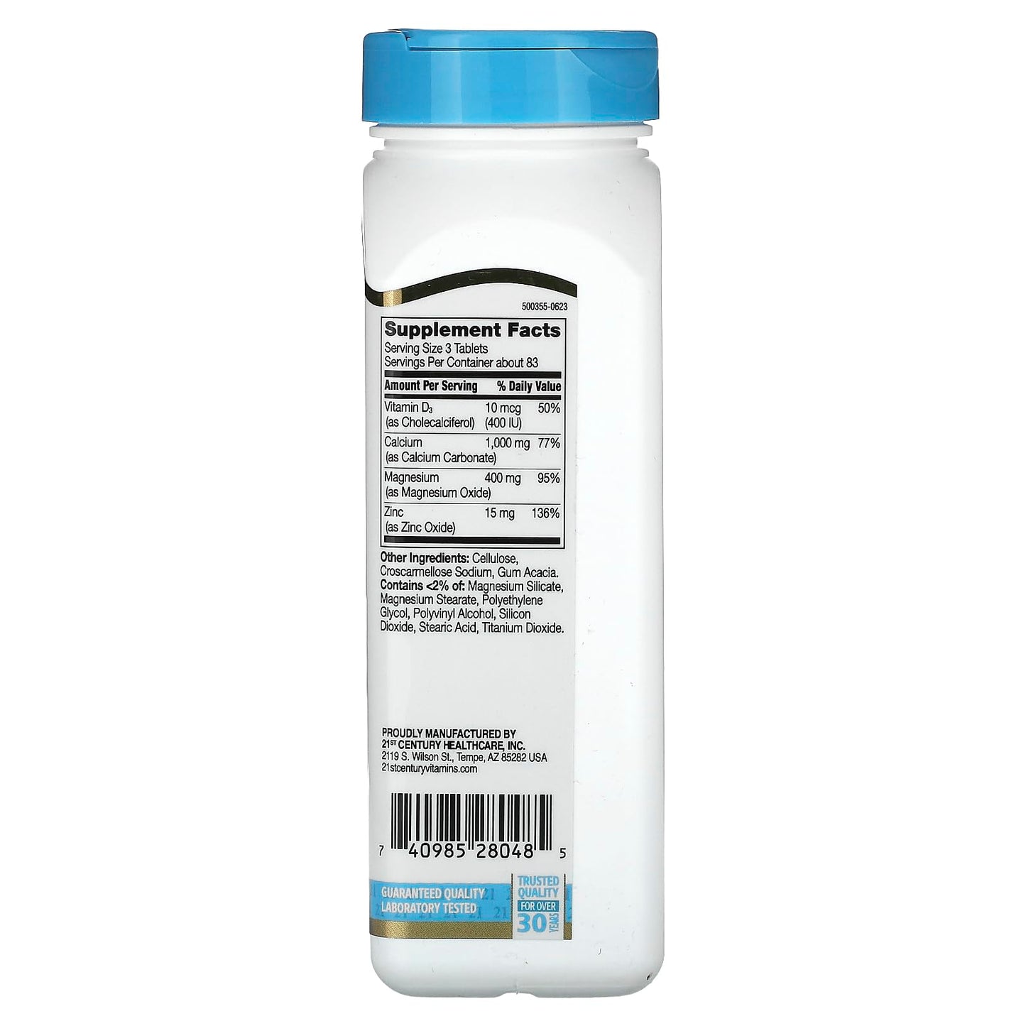 21st Century Cal Mag Zinc + D Vitamin 90 Tablets | Pack of 2
