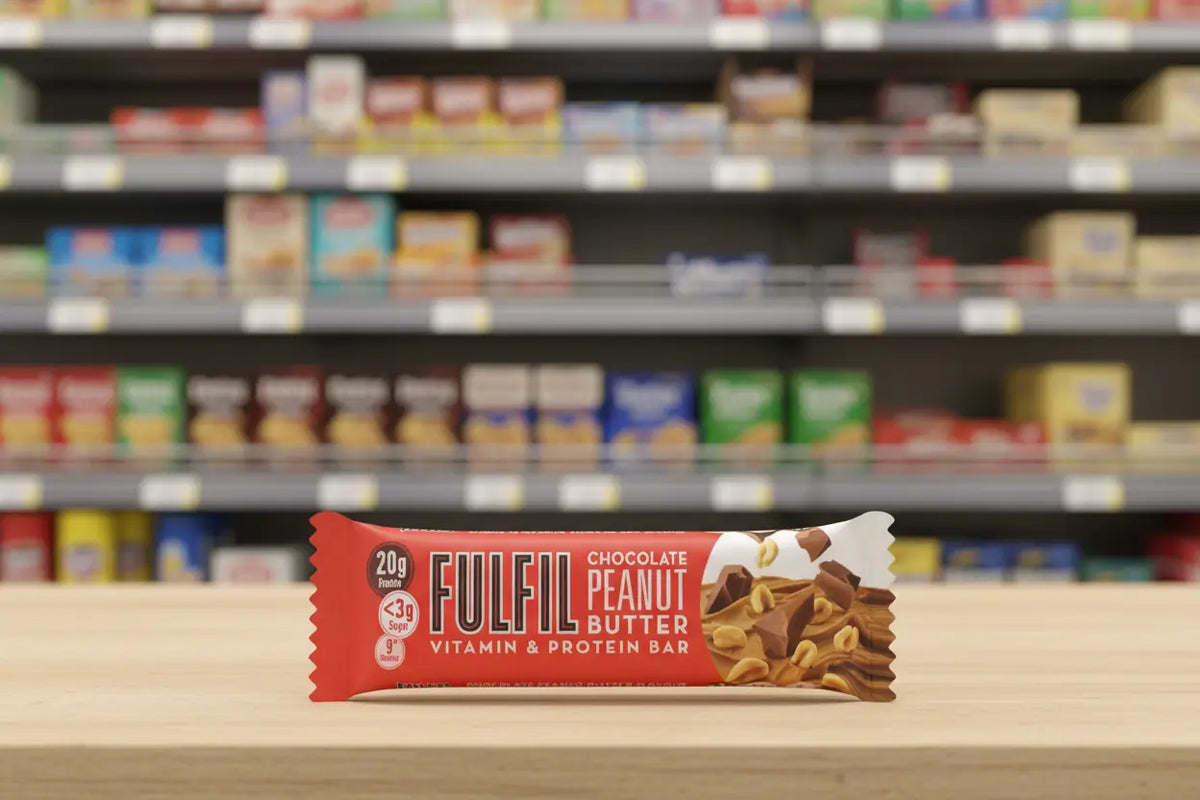 15 x Fulfil Chocolate Peanut Butter Flavour Vitamin & Protein Bar 55G British Grocery