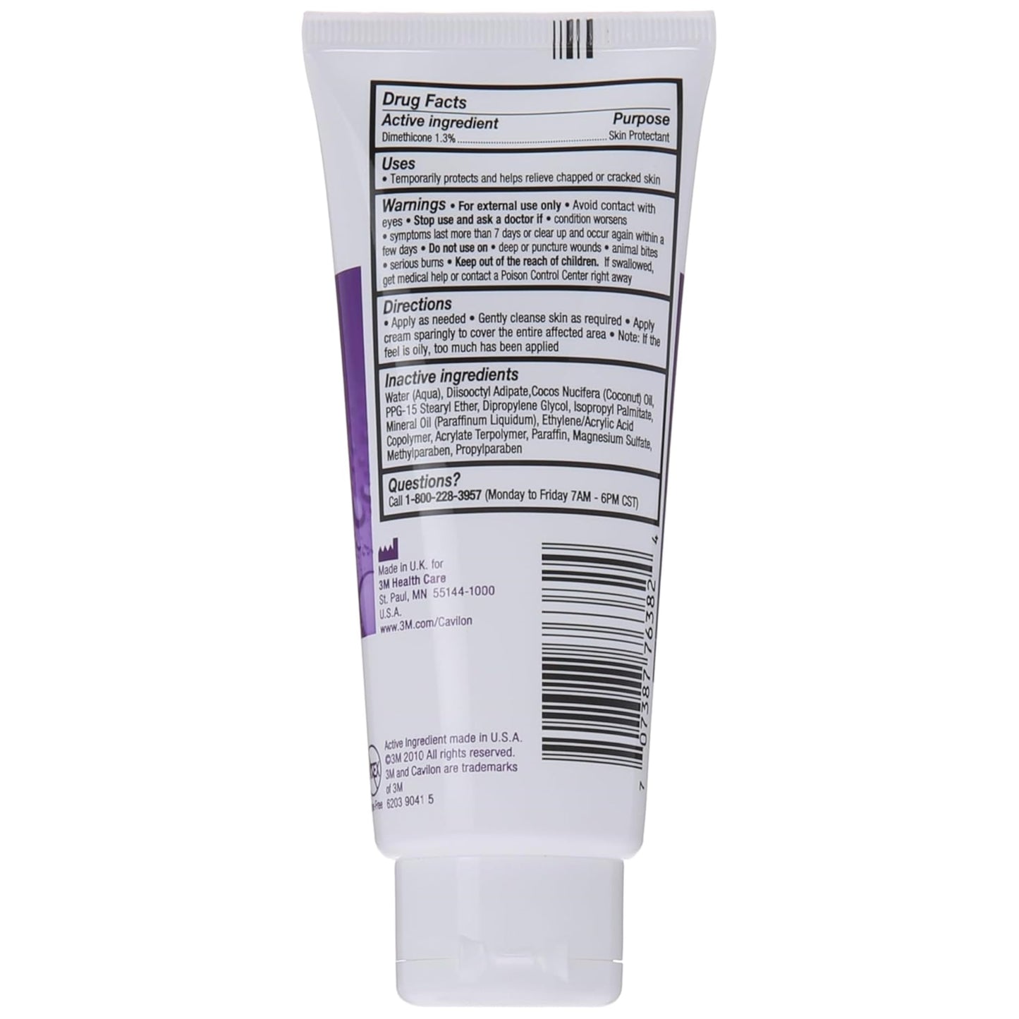 Cavilon 3M Durable Barrier Cream Unscented — 2 Tubes (3.25 oz / 92 g) by 3M