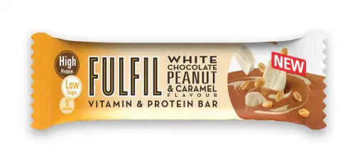 15 x Fulfil White Chocolate Peanut Caramel Vitamin & Protein Bar 55g British Grocery