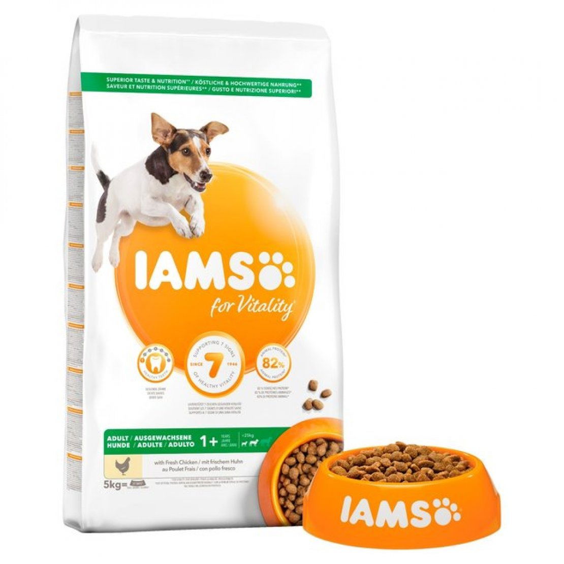 Iams For Vitality Adult Small & Medium Dog Food With Fresh Chicken 5kg