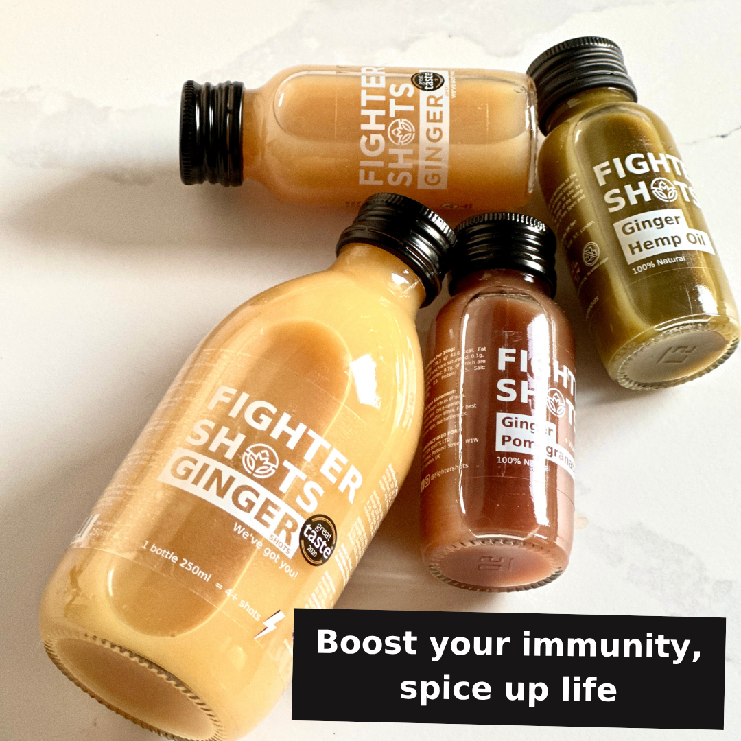 Fighter Shots Organic Ginger Dosing Bottle | 250ml | Equivalent to 4+ Daily Shots