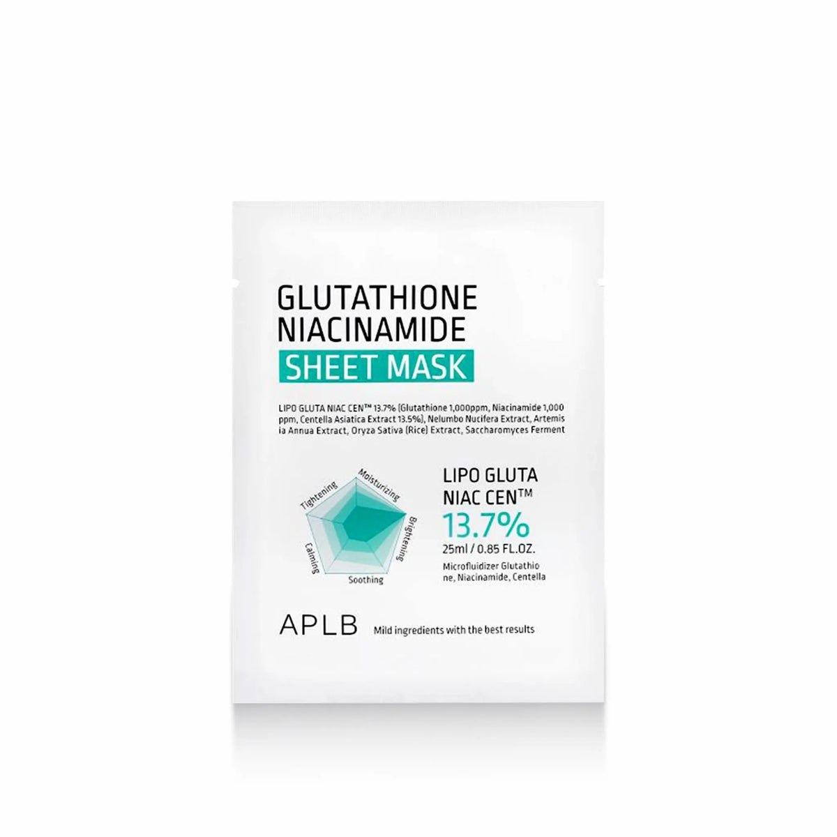 APLB Glutathione Niacinamide Sheet Mask 25ml Mii Korean Skincare