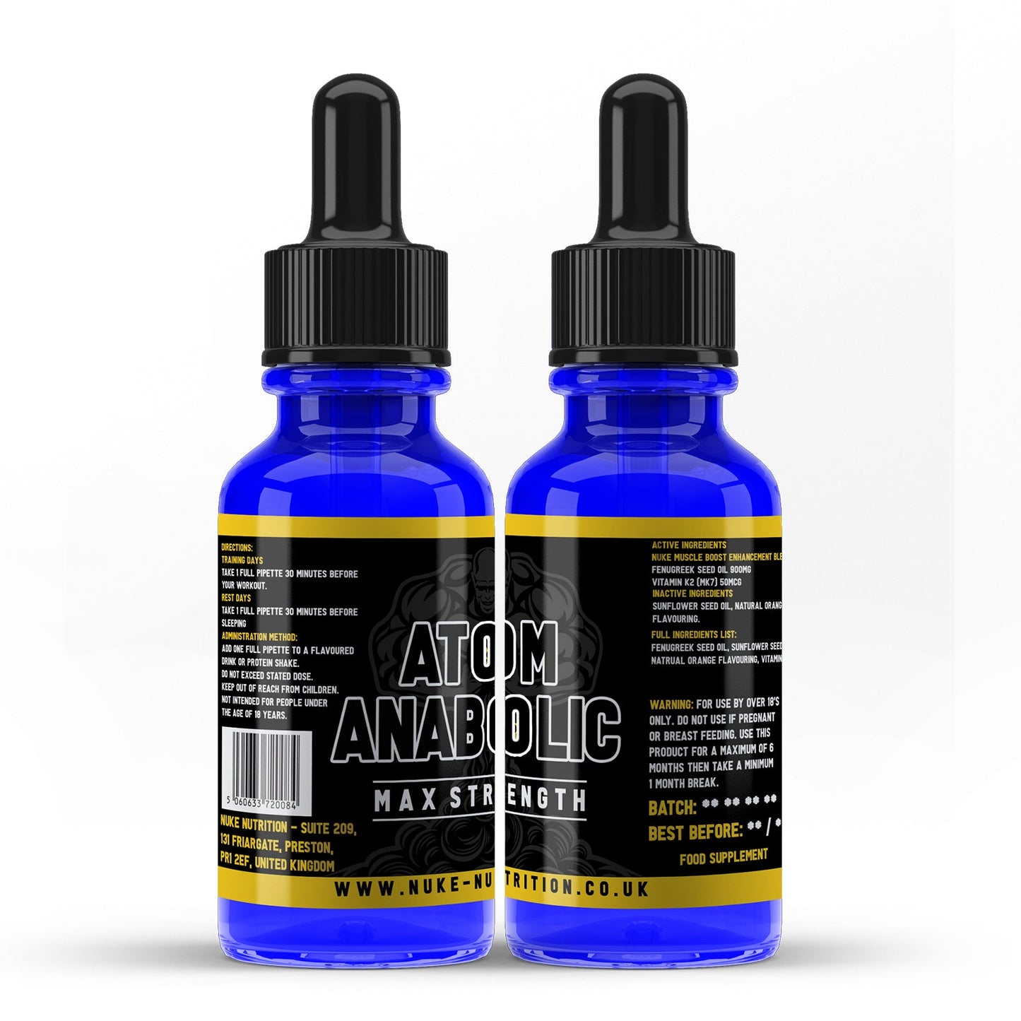 Atom Anabolic Liquid Testosterone Booster Muscle Growth & Strength