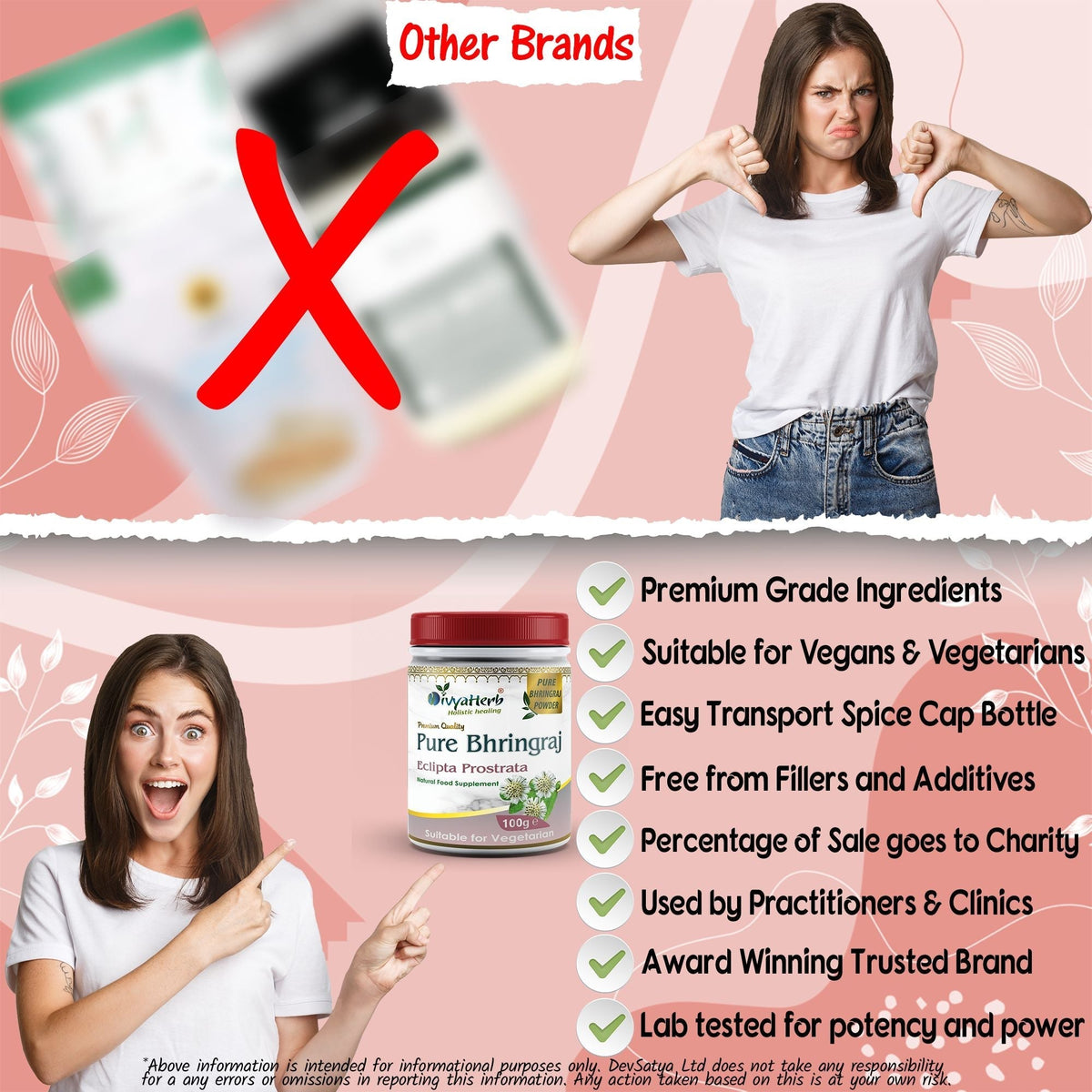 DivyaHerb Bhringraj Powder 100 gram - Hair & Scalp Support DivyaHerb - Divya Herb Store