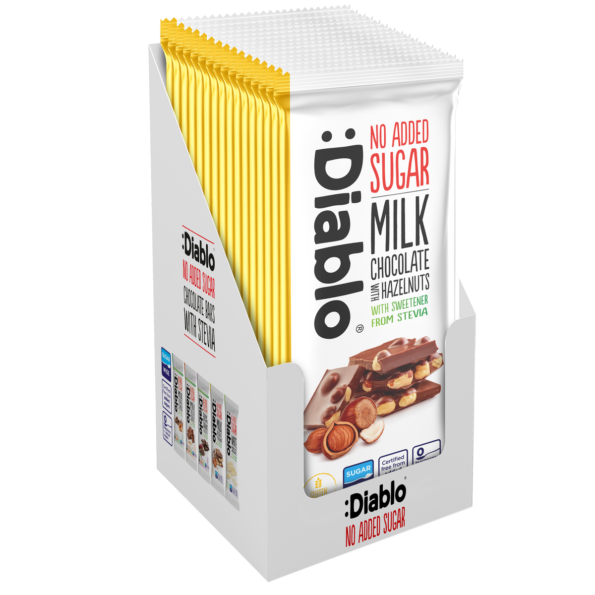 Diablo Stevia Milk Chocolate with Hazelnuts (75g) Diablo Sugar Free