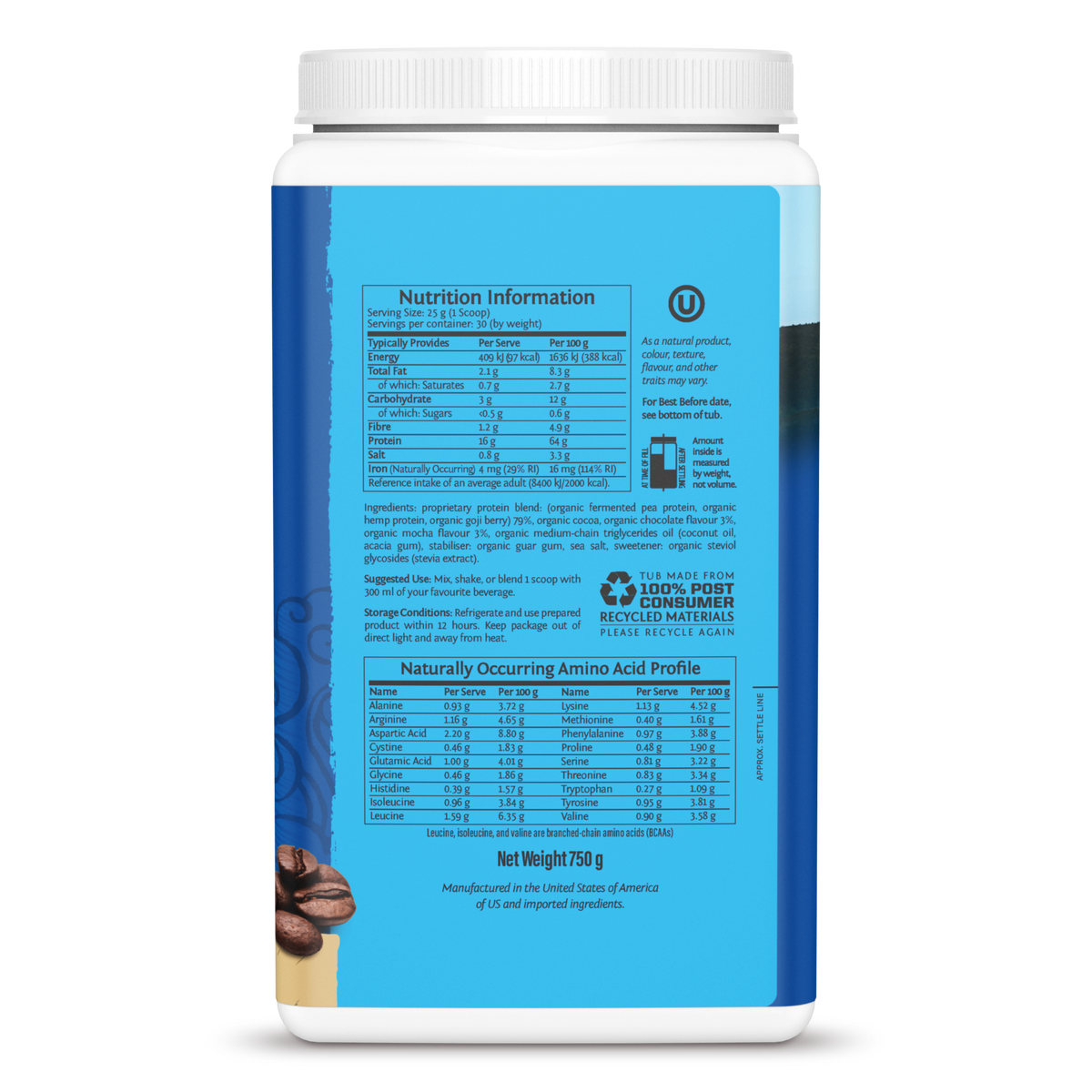 Sunwarrior Warrior Blend Protein | Organic Pea Protein Fuss Free Nutrition