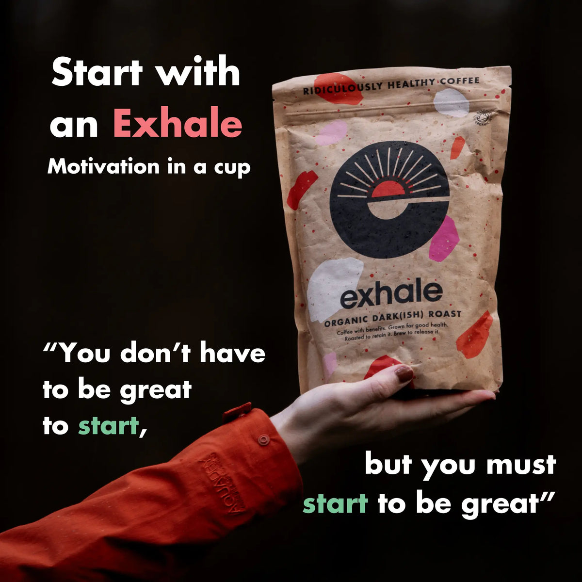 Organic Dark(ish) Roast Coffee Exhale Healthy Coffee