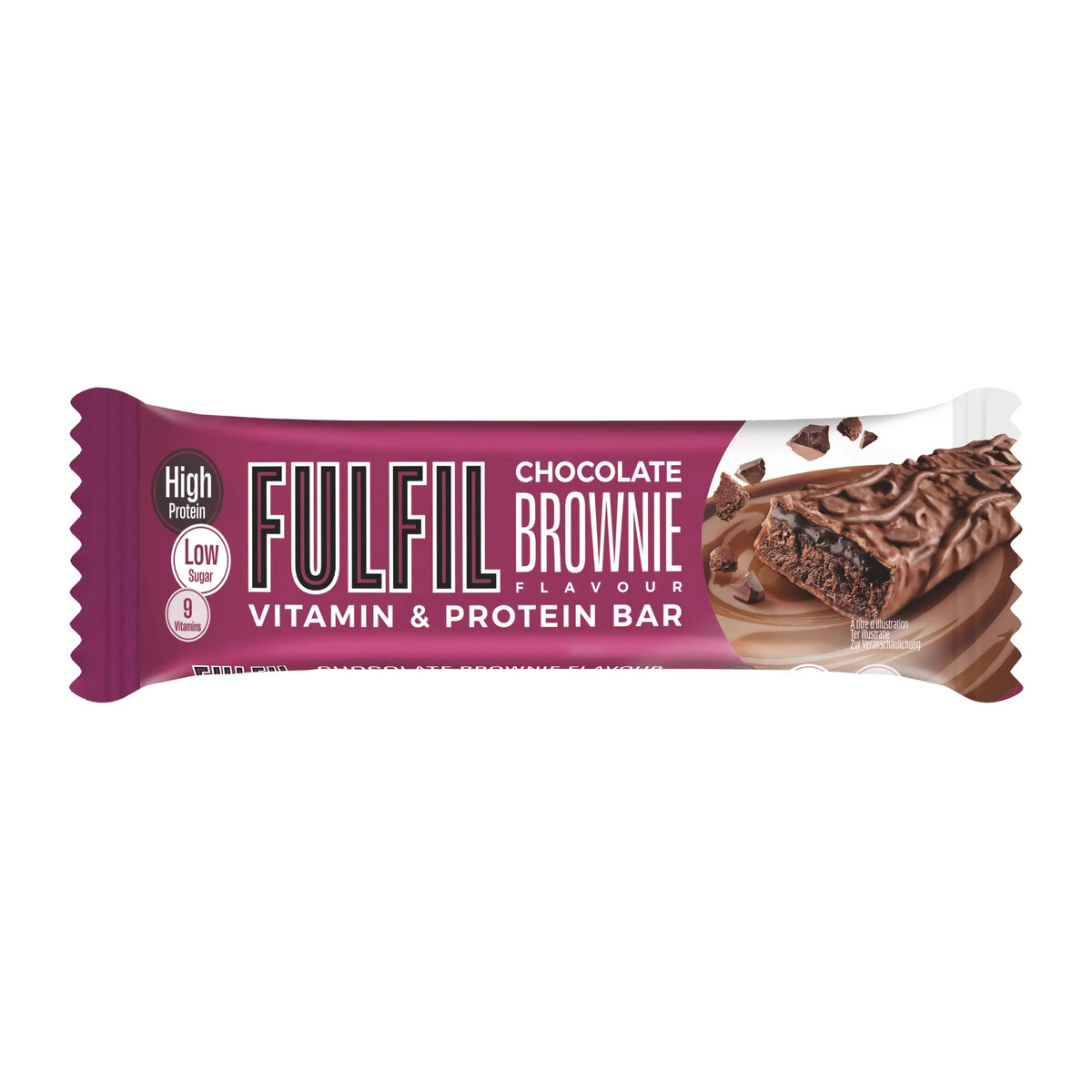15 x Fulfil Chocolate Brownie Flavour Vitamin & Protein Bar 55G British Grocery