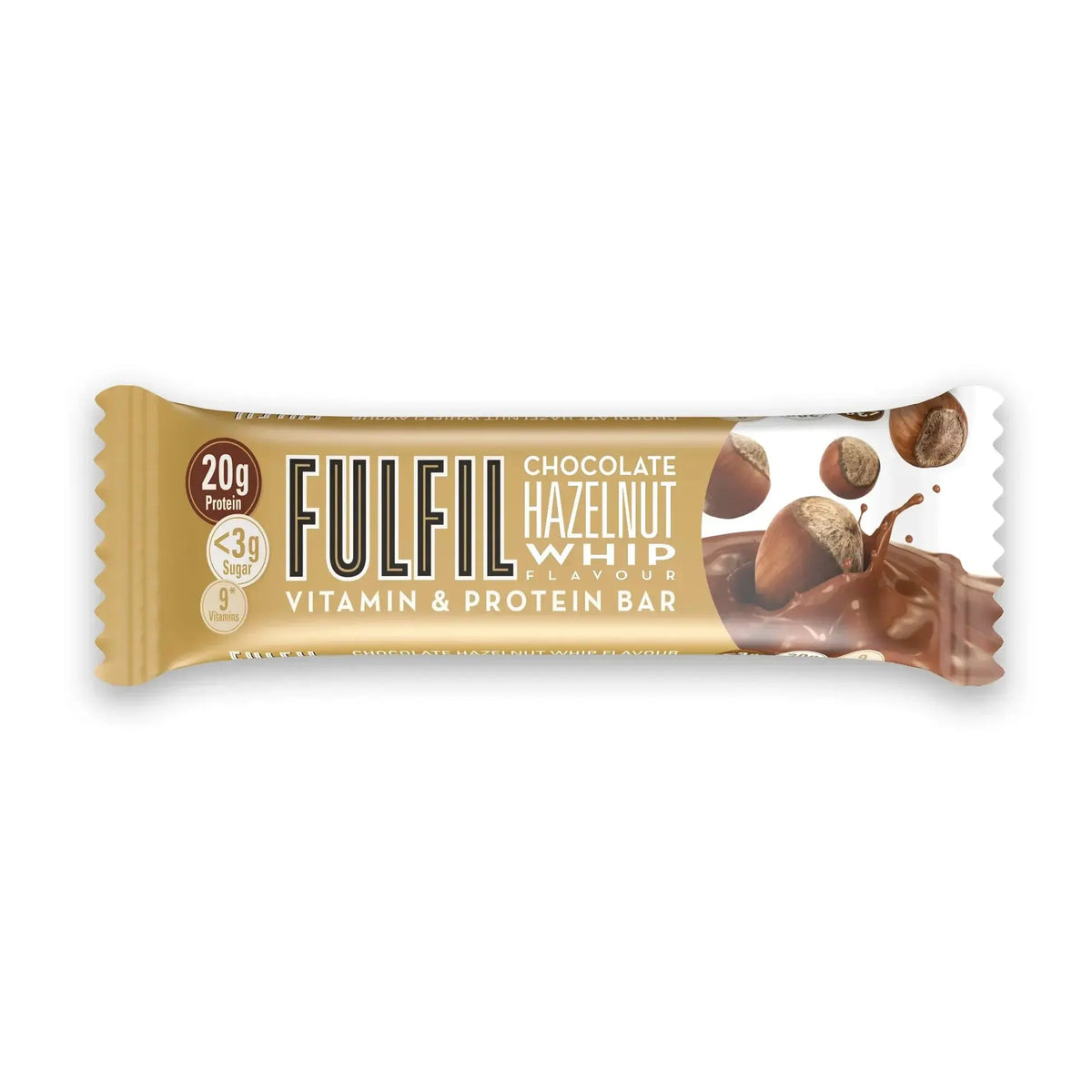 15 x Fulfil Chocolate Hazelnut Whip Flavour Vitamin & Protein Bar 55G British Grocery