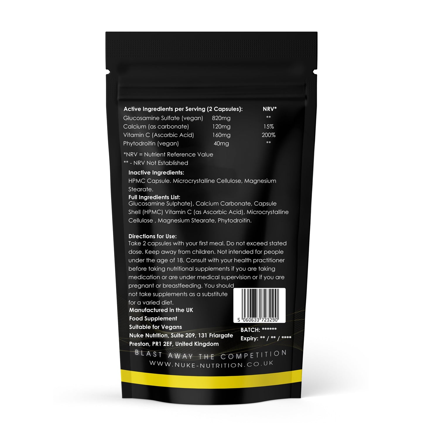 Joint Support Complex High Strength Glucosamine - Flexibility & Cartilage Support Capsules