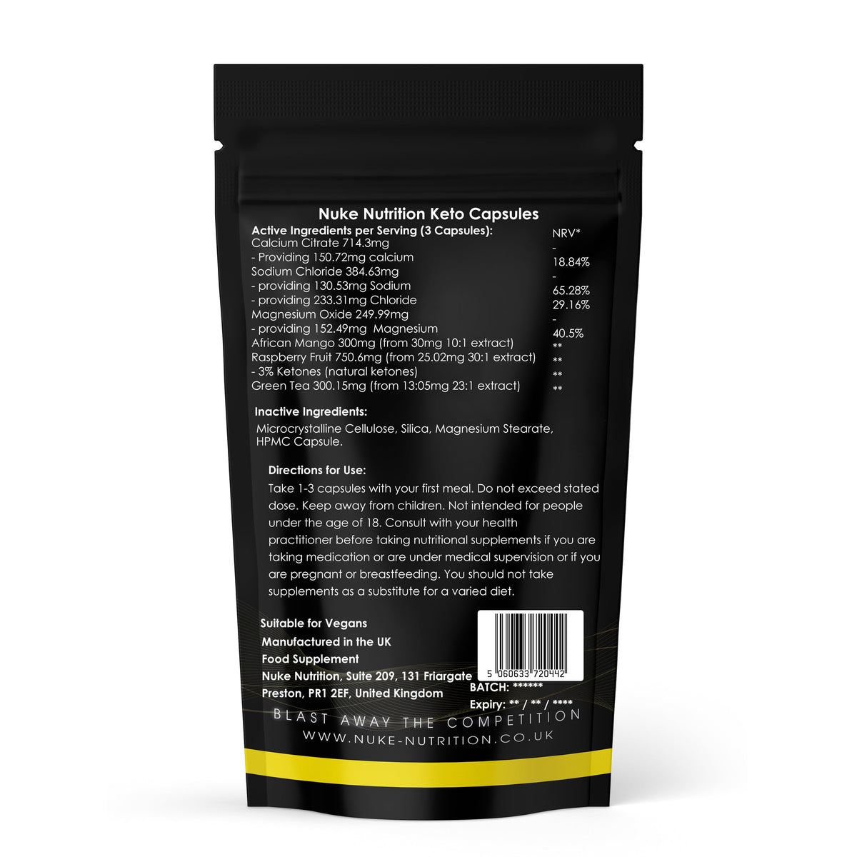 Keto Diet Pills 2700mg Advanced Pure Ketosis Weight Loss Appetite Suppressant Fat Burner Supplement Nuke Nutrition