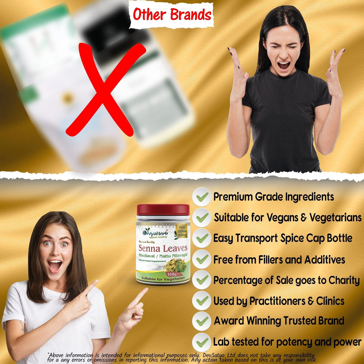 DivyaHerb Senna Leaves Powder 100 gram - Bowel Regularity Support DivyaHerb - Divya Herb Store