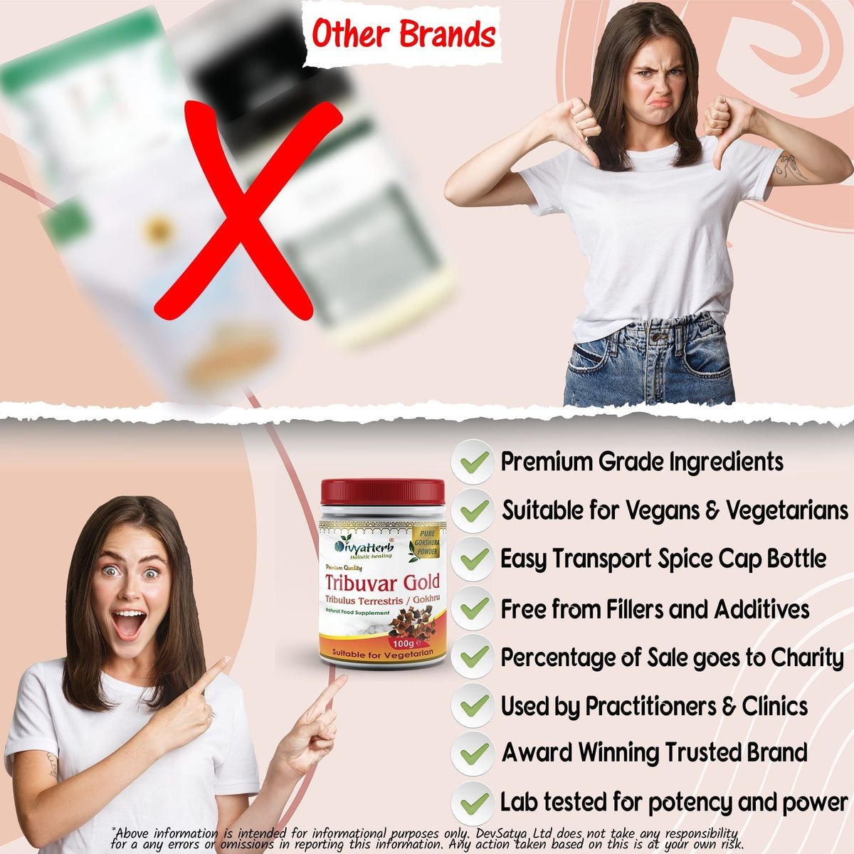 DivyaHerb Gokshura / Tribuvar Powder 100 gram - Natural Herbal Wellness DivyaHerb - Divya Herb Store