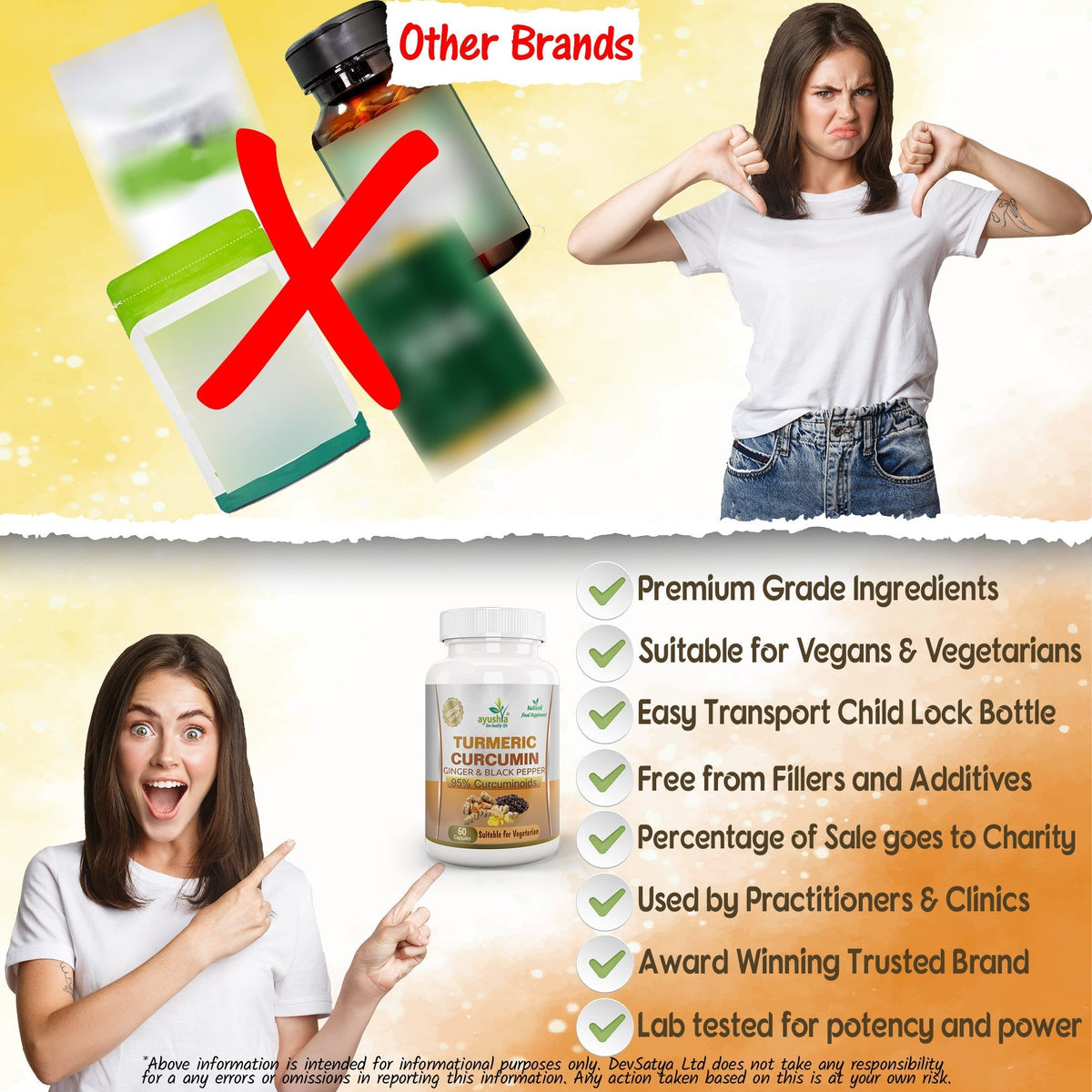 Ayushya Turmeric with Ginger and Black pepper Capsules (Haldi) Joint Comfort & Digestive Support - Vegan, Gluten Free, Non-GMO, 60 Capsules DivyaHerb - Divya Herb Store