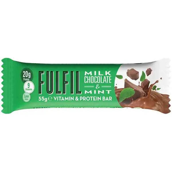 15 x Fulfil Milk Chocolate & Mint Flavour Vitamin & Protein Bar 55G British Grocery