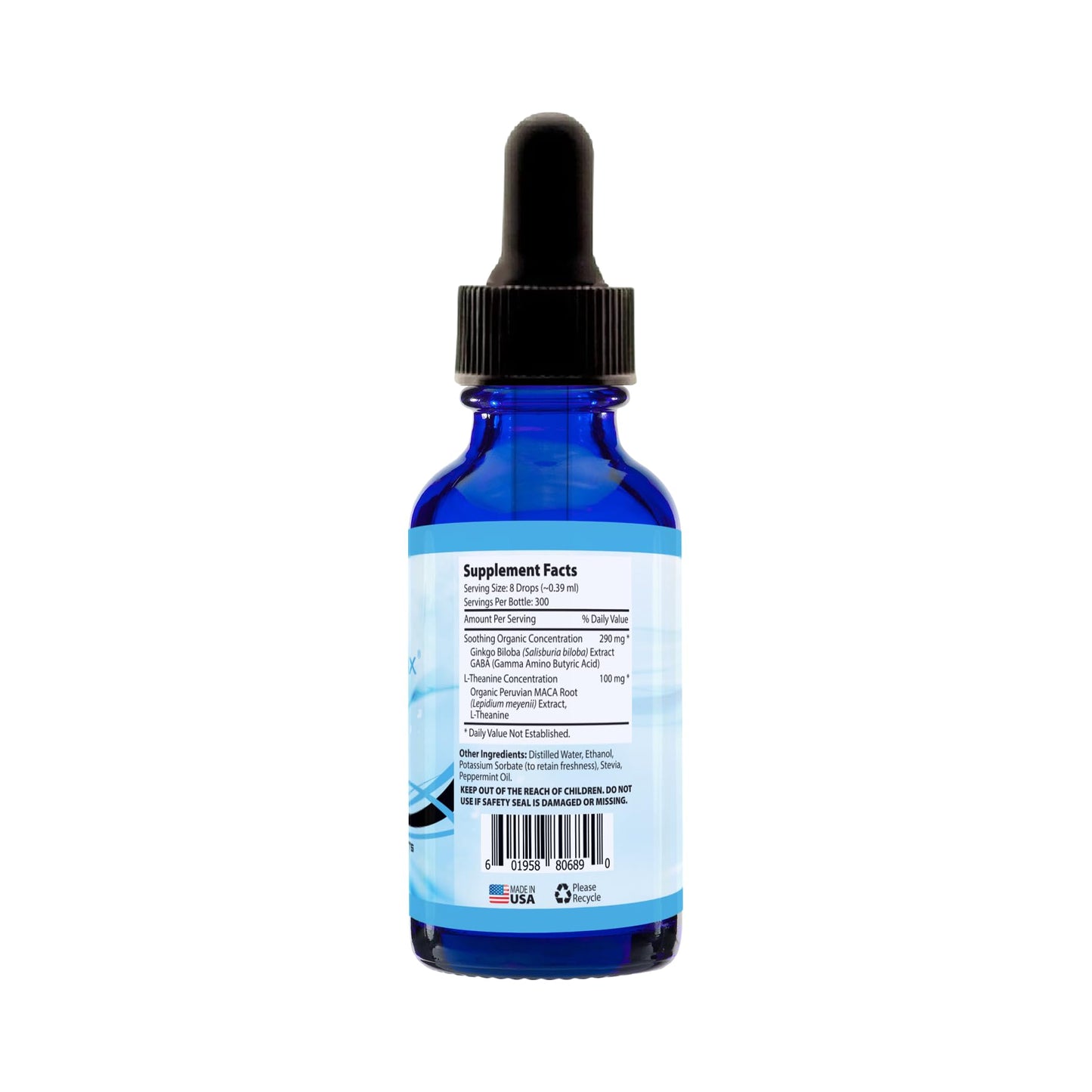 Absonutrix GABA + L-Theanine 290 mg Liquid — 4 oz, 300 Servings, Made in USA