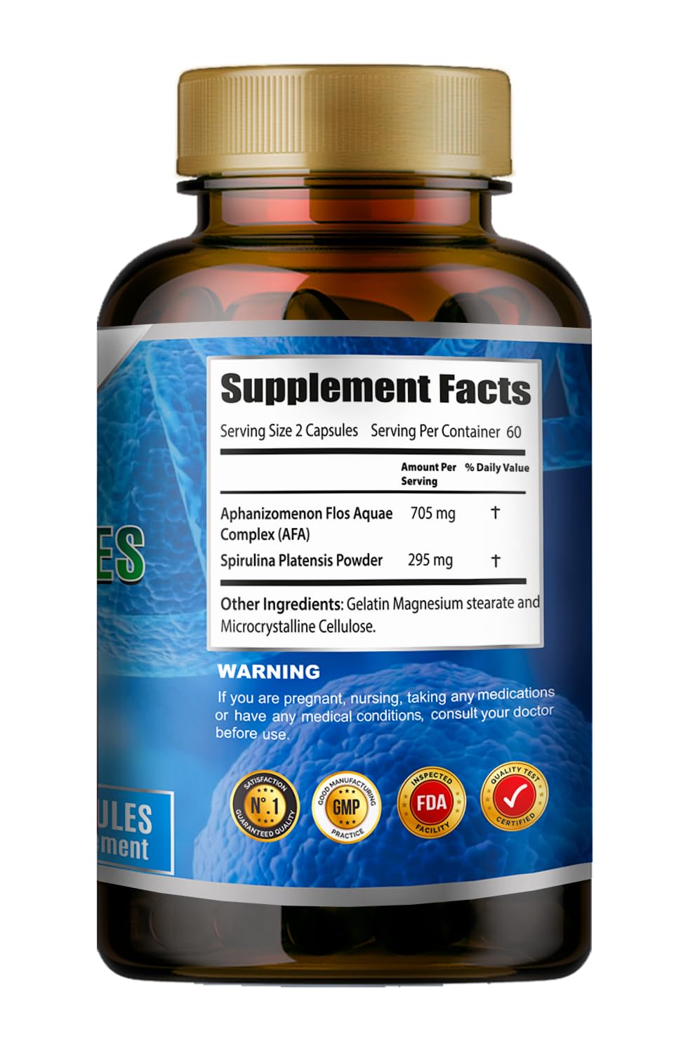 AFA Stem Natural Celulas Madre – 120 Capsules (1000 mg) Blue-Green Algae, Non-GMO, Gluten Free BritishVita | Premium UK Vitamins & Wellness Supplements