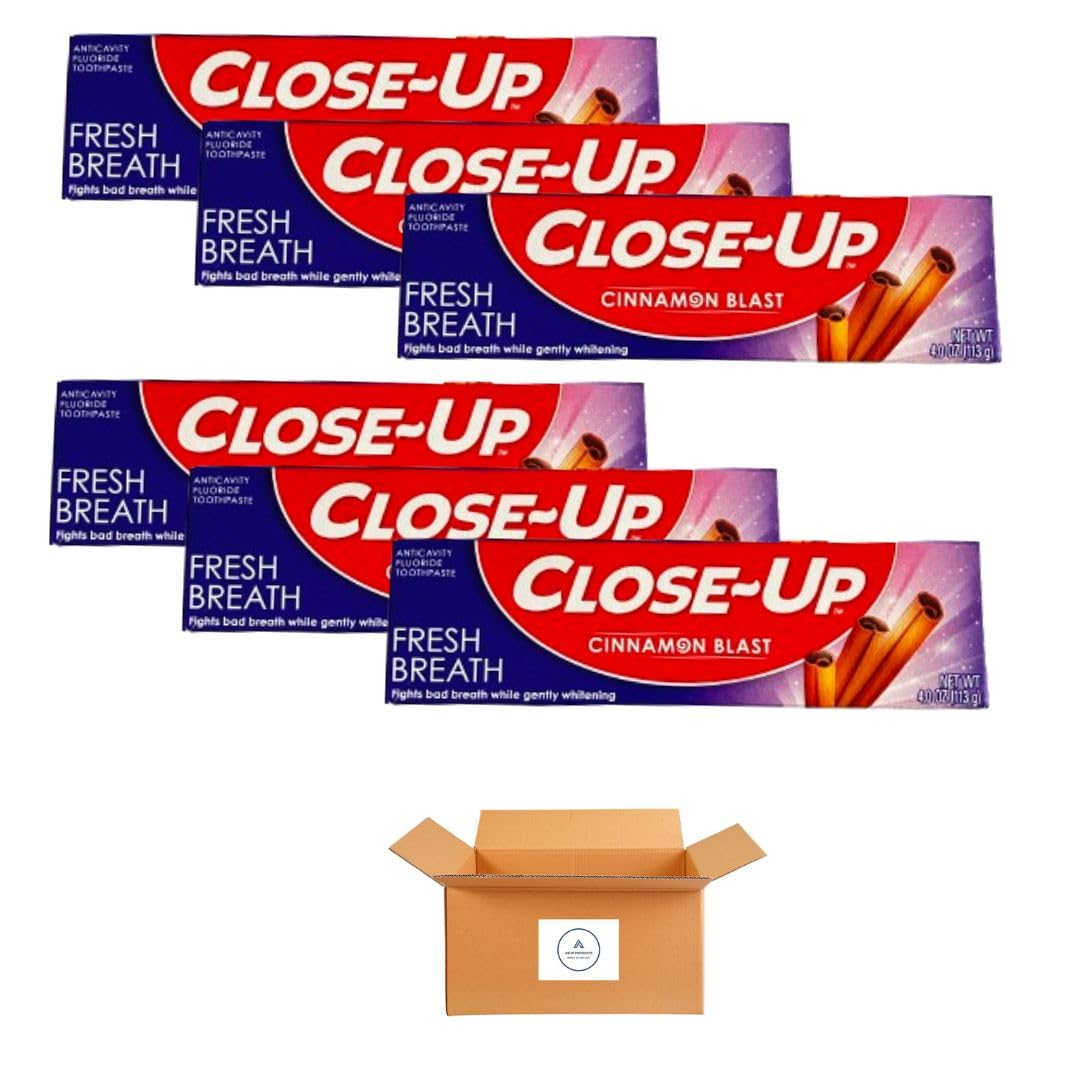 Close-Up Fluoride Toothpaste Cinnamon Red Gel 4 oz Pack of 6 | AHSR PRODUCTS