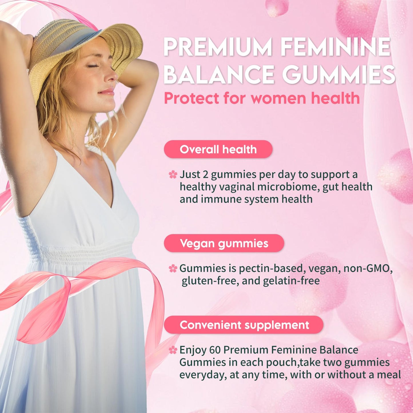 Airboy Feminine Balance Gummies – Pineapple Probiotic for Women | Vaginal Flora & Immune Support – 60 Gummies