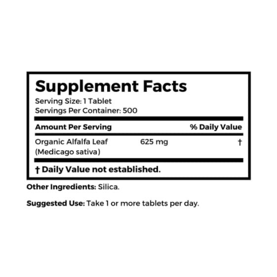 Bernard Jensen's Alfalfa Leaf Tablets 625mg – 500 Tablets BritishVita | Premium UK Vitamins & Wellness Supplements