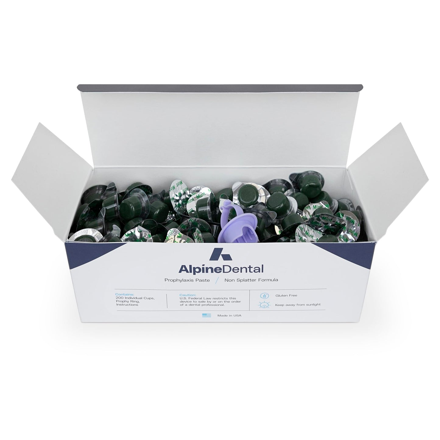 Alpine BLANC Tooth Polish Non Splatter Formula - Mint Flavored, Coarse Grit (Pack of 50)