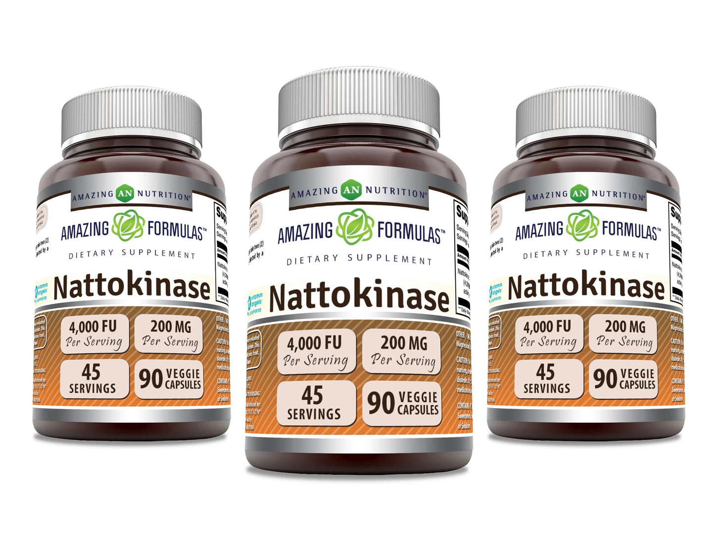 Amazing Formulas Nattokinase 100 mg Veggie Capsules | 2000 FU Enzyme Activity | Non-GMO, Gluten Free | Made in USA | 90 Count (3 Pack)