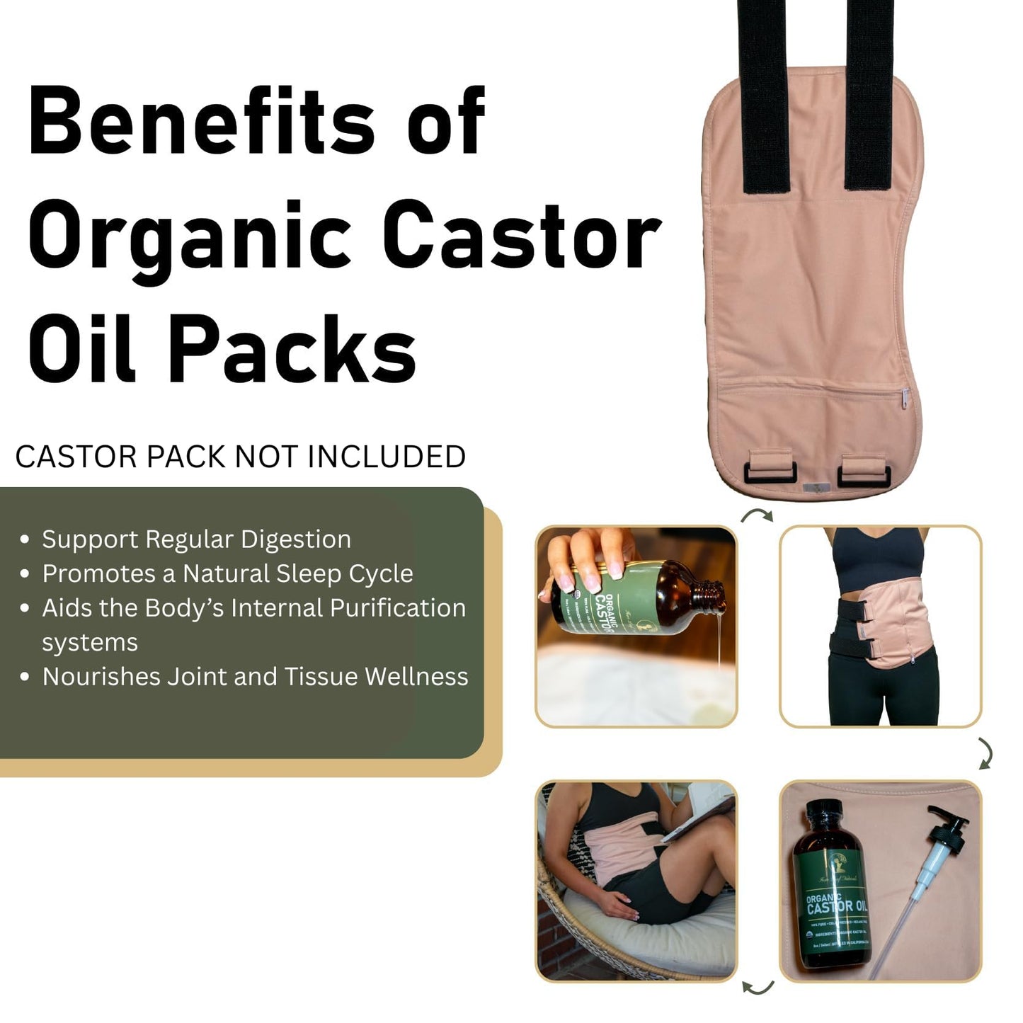 Four Leaf Naturals Organic Unrefined Castor Oil - 8 oz | USDA Certified | Cold-Pressed