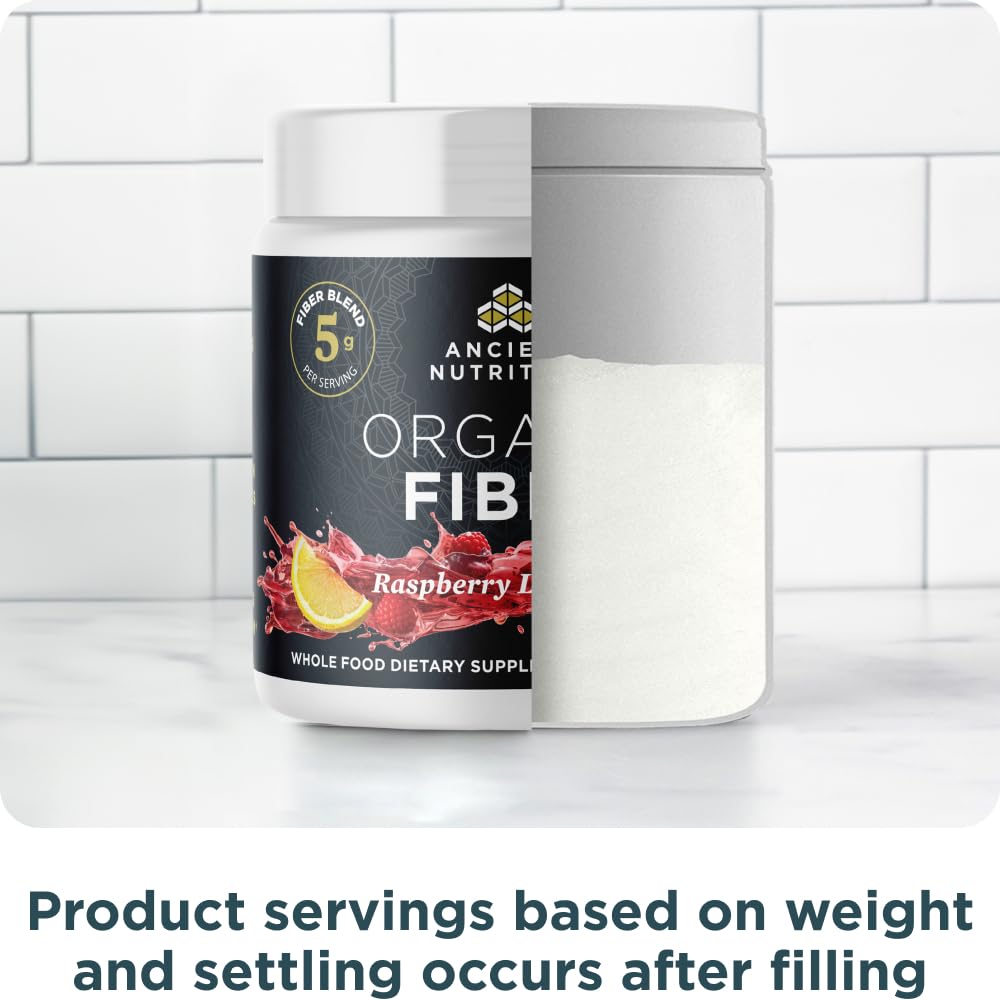 Ancient Nutrition Organic Fiber Powder – Raspberry Lemonade | Digestive Health