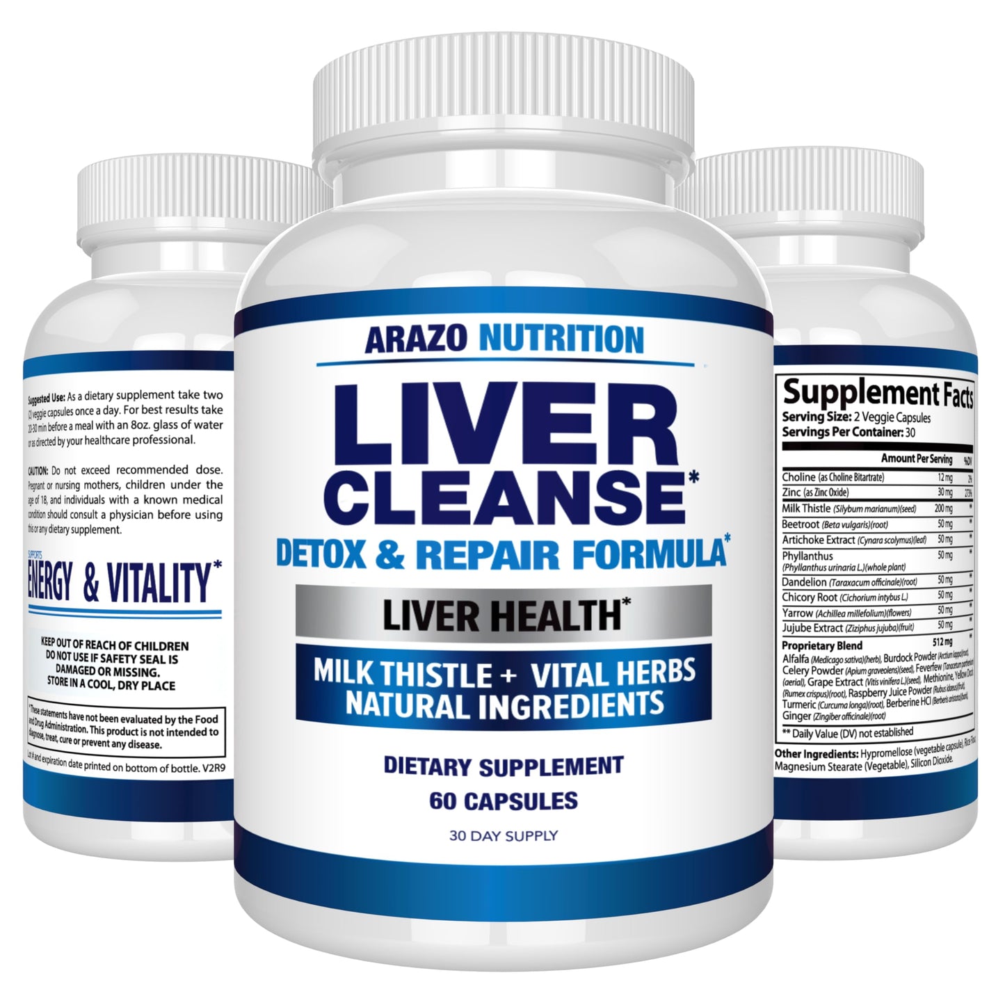 Arazo Liver Cleanse Detox & Repair – Milk Thistle Support