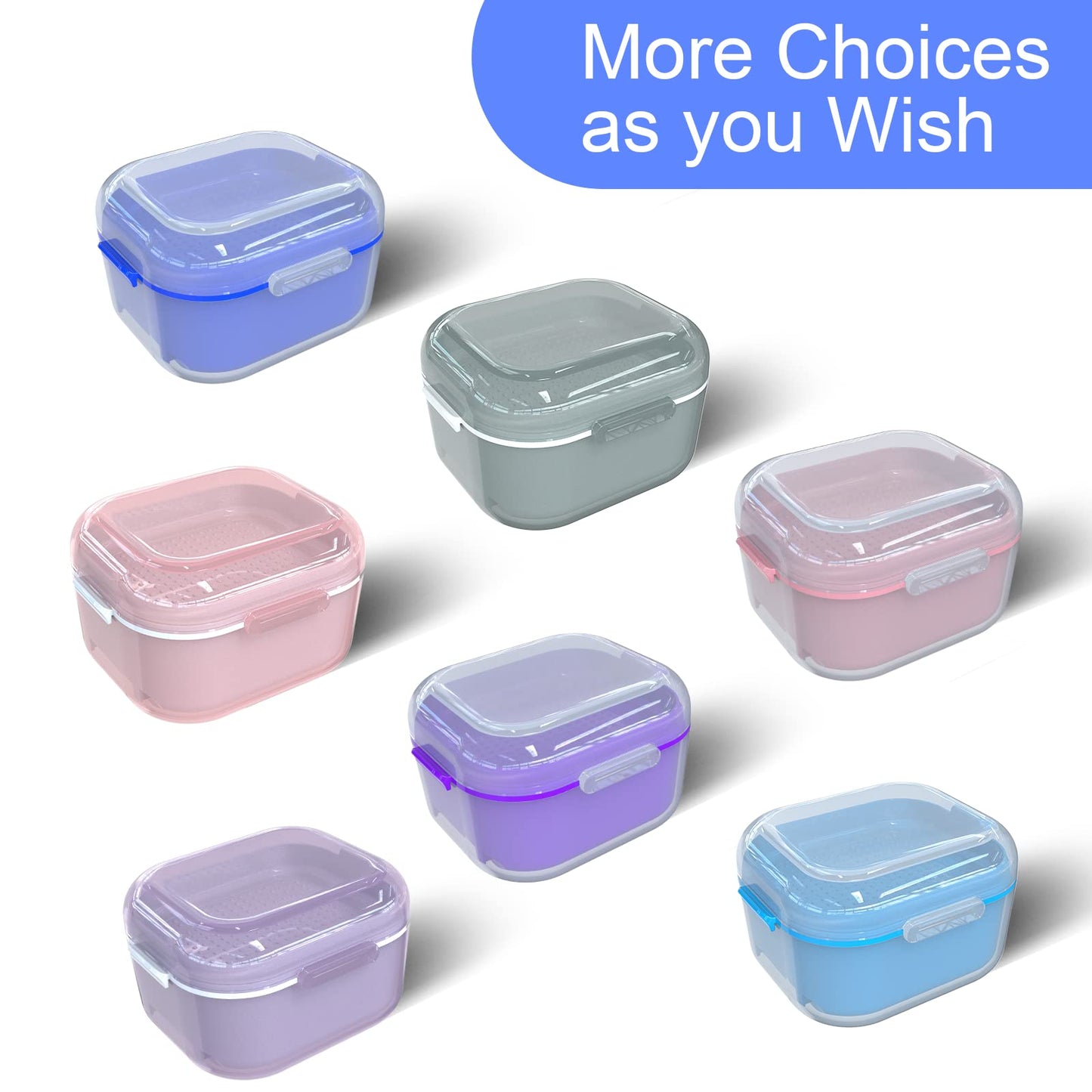 ARGOMAX Denture Case - Soaking Cup for Dentures, Retainers & Clear Braces