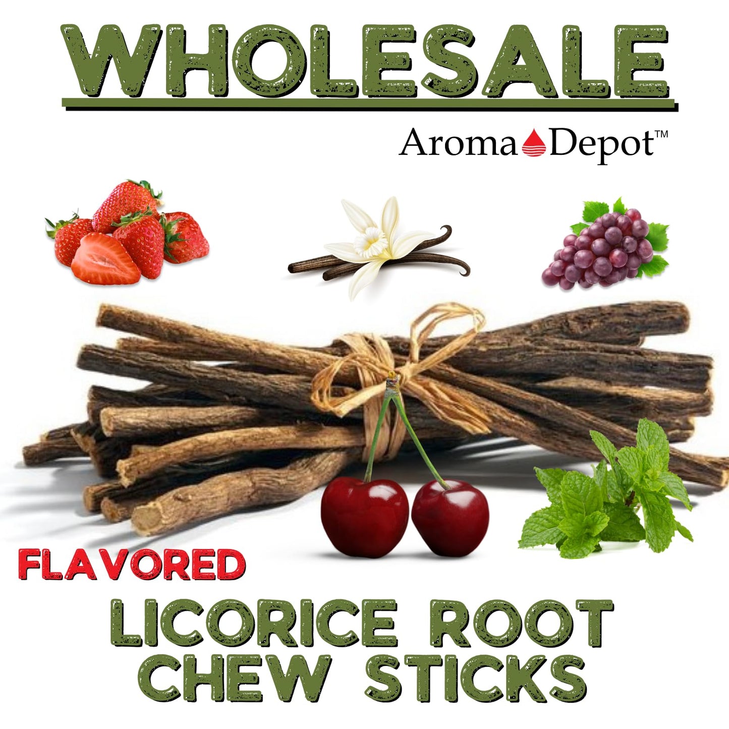 Aroma Depot 8 oz Licorice Root Chew Sticks – 6.5-7 inches, 100% Natural, Gluten-Free, Glycyrrhiza Glabra from Turkey