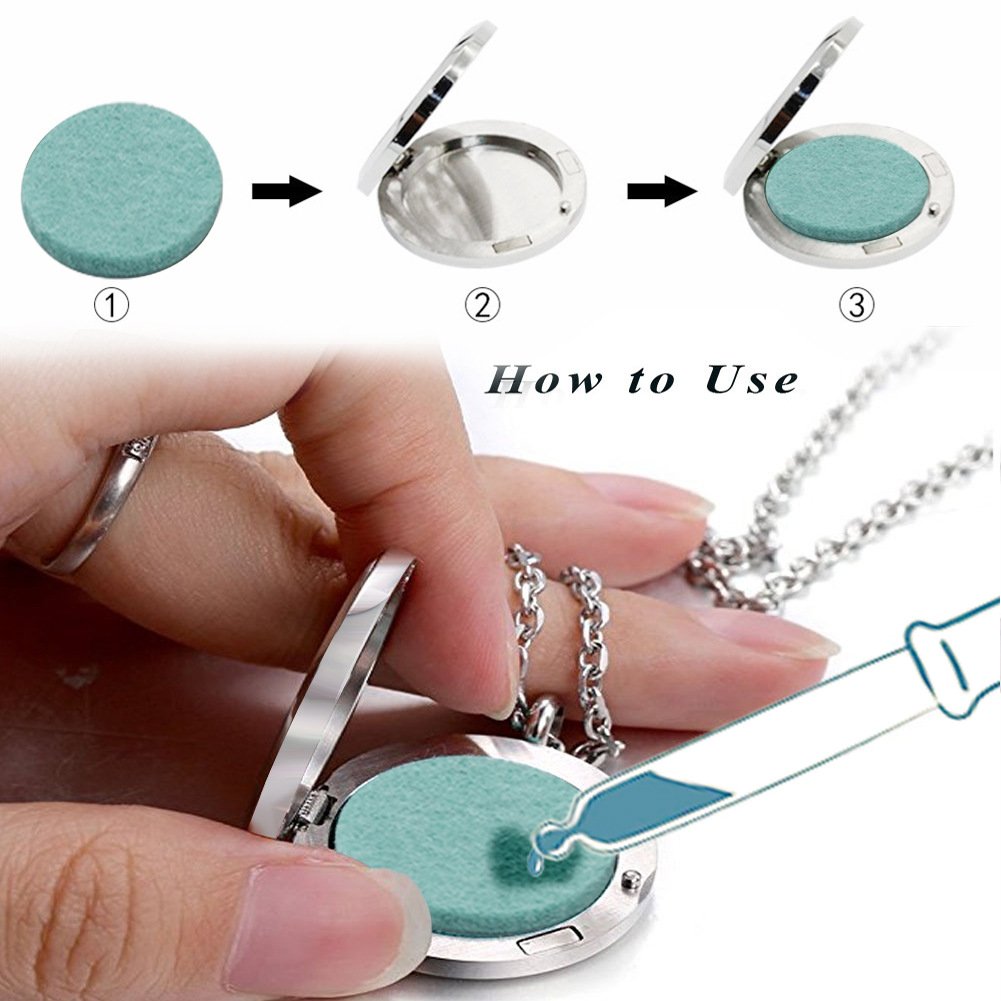 Aromatherapy Diffuser Necklace Cat – 316L Stainless Steel Locket Pendant with 24-Inch Chain