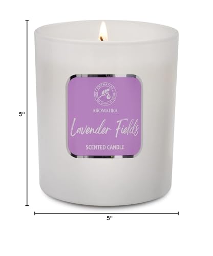 AROMATIKA Lavender Fields Scented Soywax Candle | Up to 45 Hours Burn Time