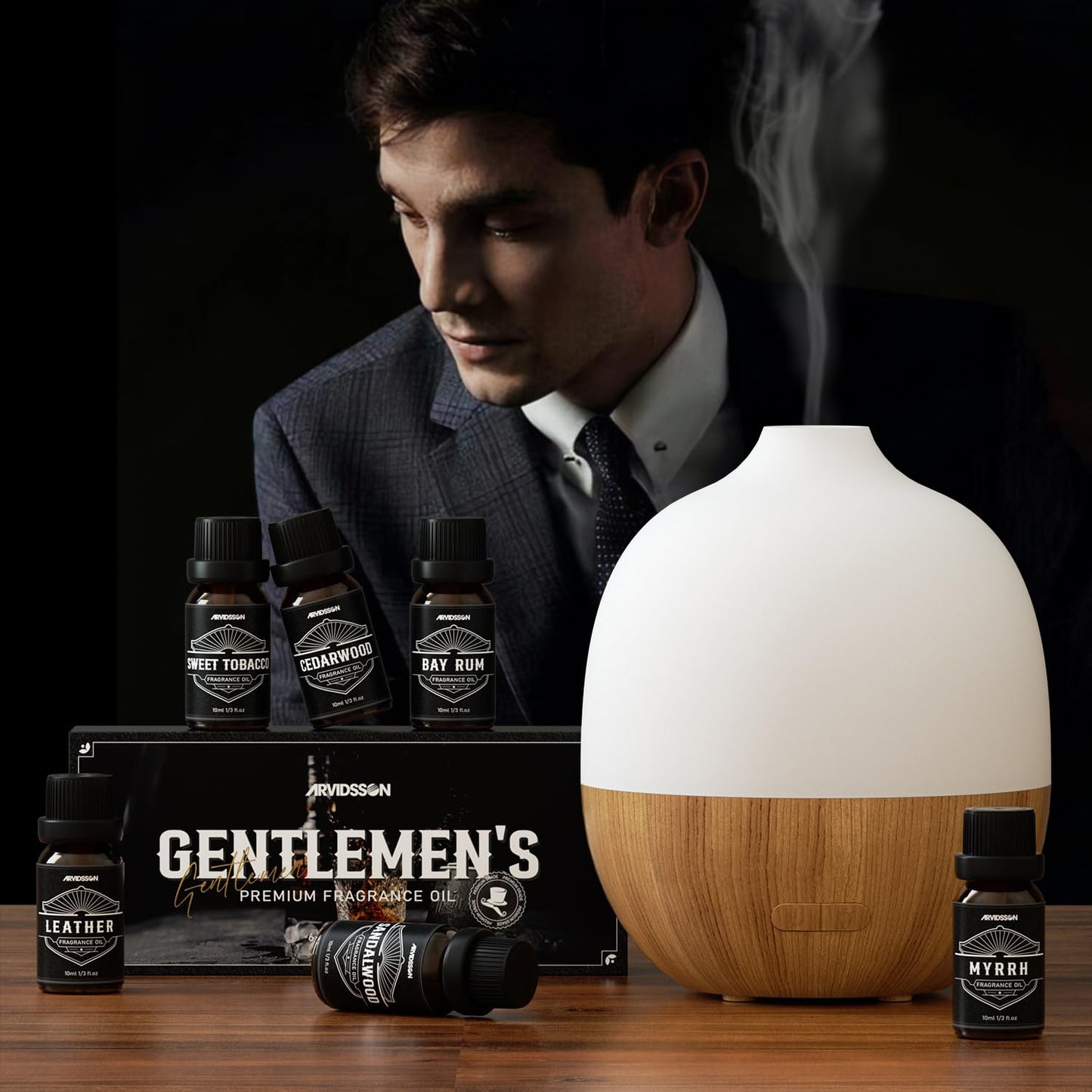 ARVIDSSON Masculine Essential Oils – Sandalwood, Cedarwood & Leather for Men