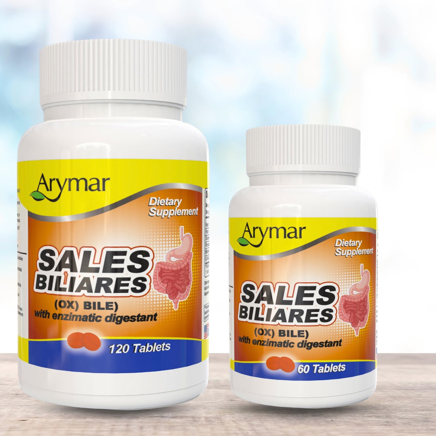 Arymar Sales Biliares Ox Bile with Digestive Enyzmes 120 Tablets
