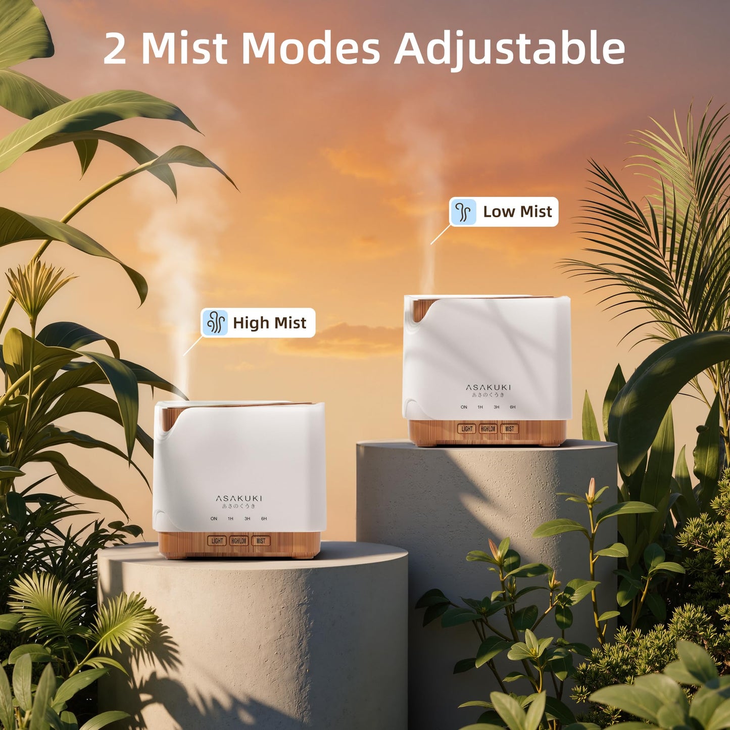ASAKUKI 700 ml Premium Essential Oil Diffuser 5-in-1 Ultrasonic Humidifier