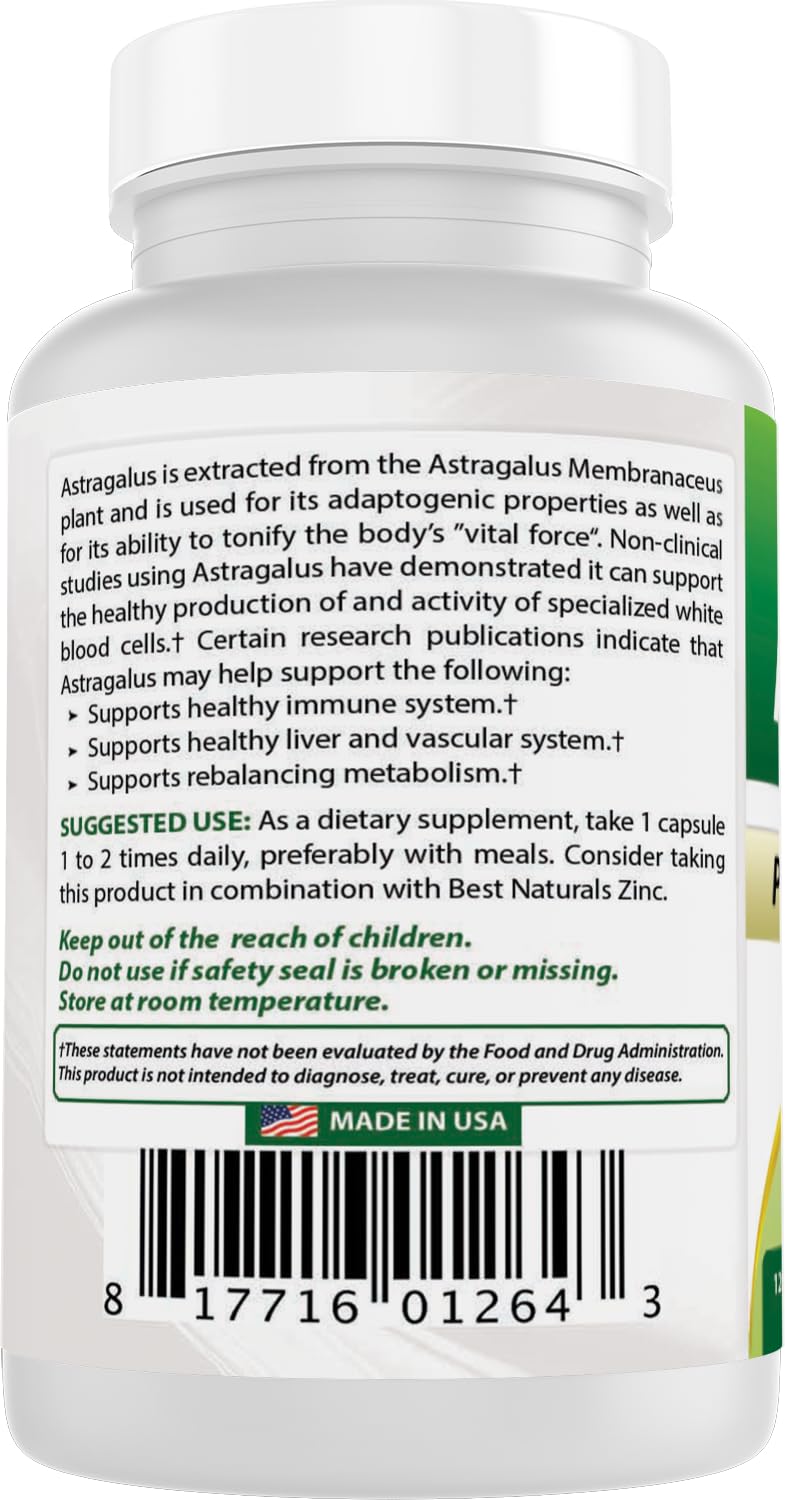 Best Naturals Astragalus Capsule 1000 mg – 120 Count (Pack of 2)