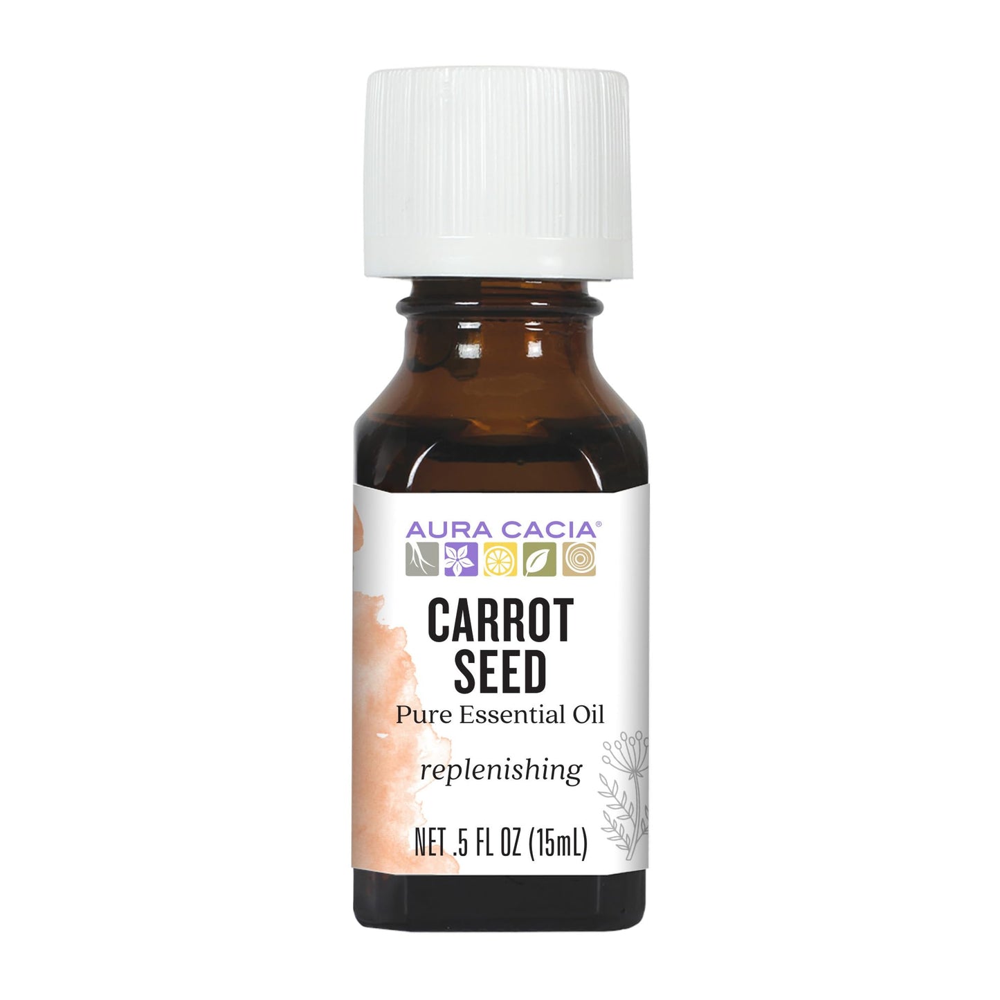 Aura Cacia Carrot Seed Essential Oil – Replenishing, 0.5 fl oz, 100% Pure