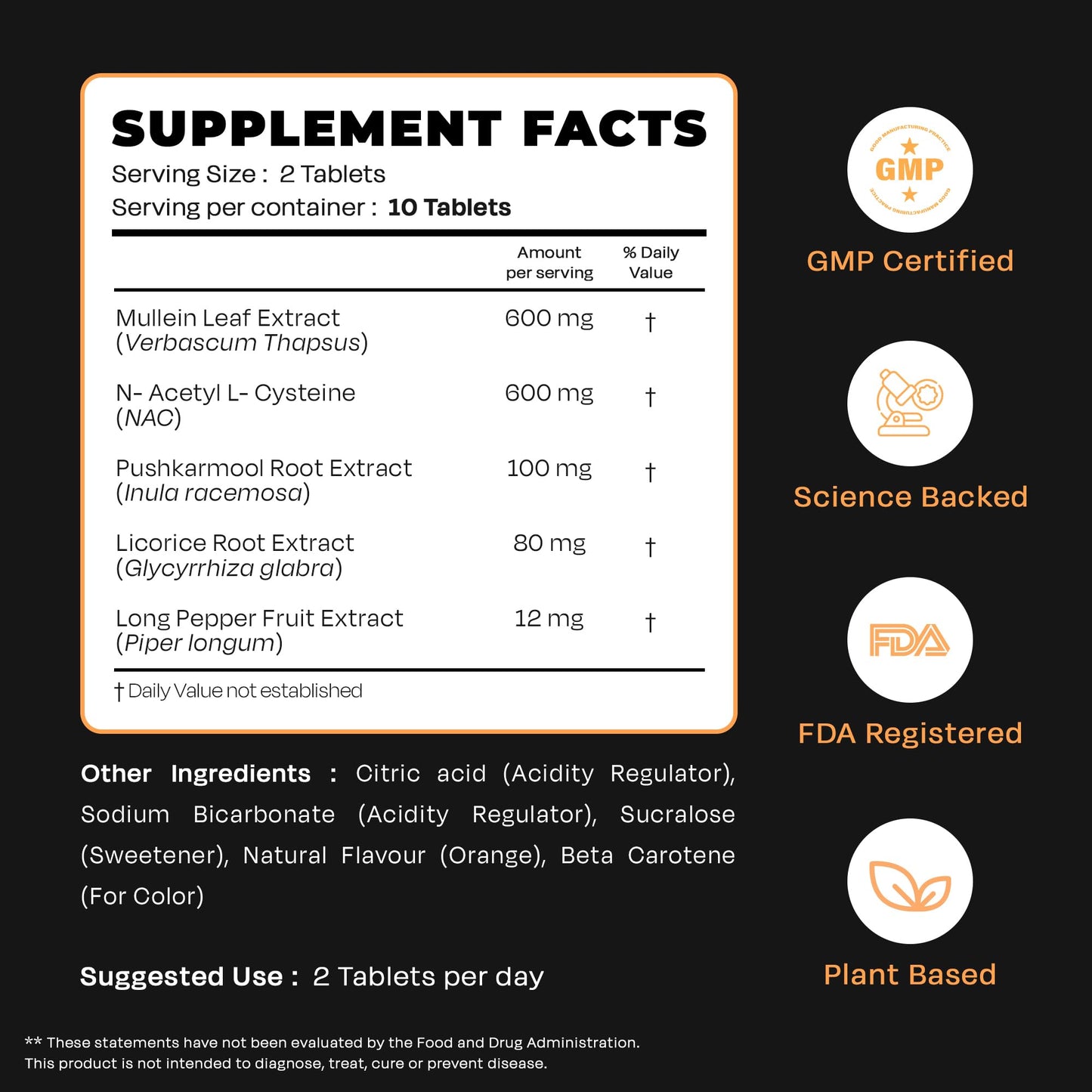 Auric Resp 365 20 Tablets | Natural Lung Detox with NAC, Pushkarmool, Piper Longum & Licorice