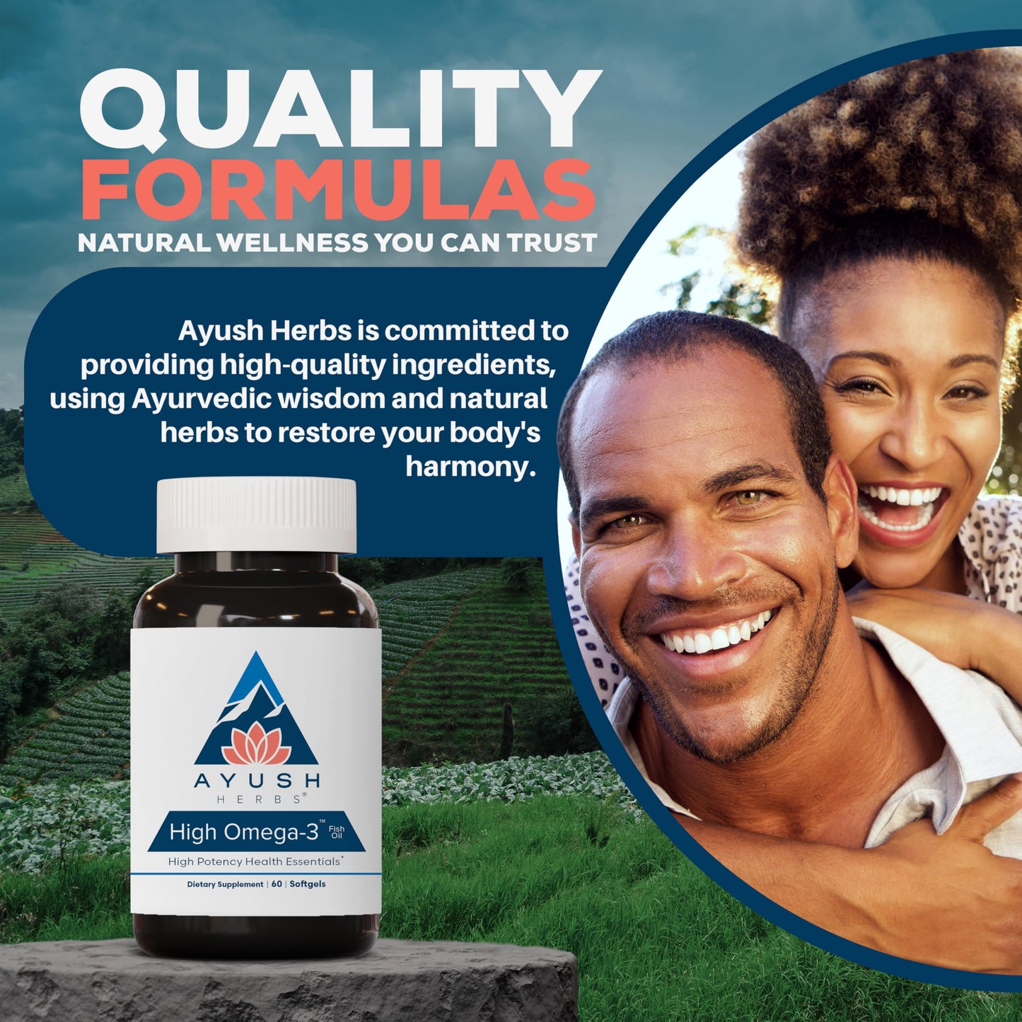 Ayush Herbs High Omega 3 - 1000mg Omega-3 Fish Oil, EPA & DHA | Lemon Flavor, 60 Softgels