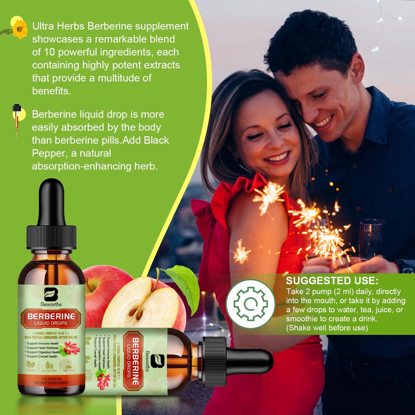 B BEWORTHS Berberine HCL Liposomal Drops with Cinnamon & Turmeric