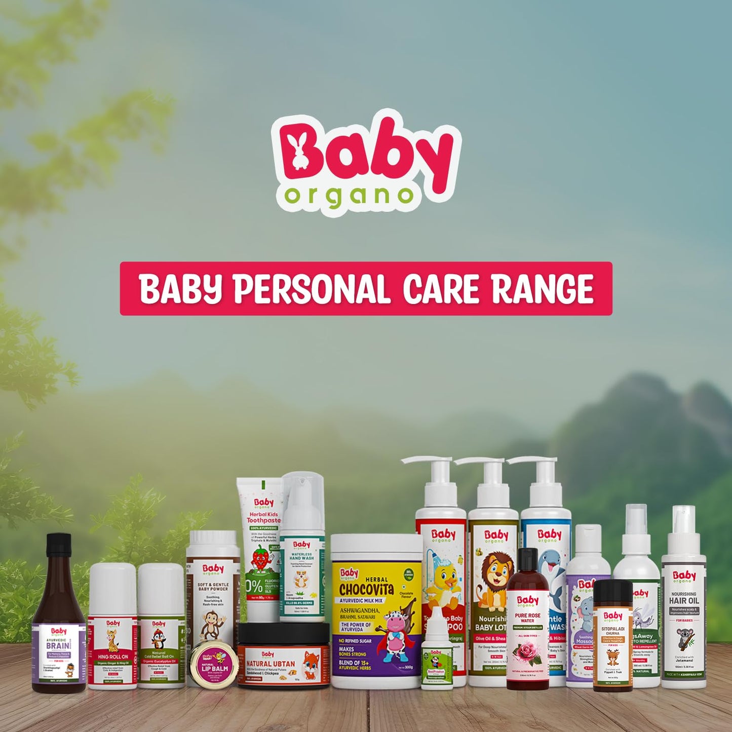 Babyorgano Baby Body Wash 200ml – Aloe Vera, Hibiscus & Neem | Tear-Free for Kids | Paraben Free | FDCA Approved