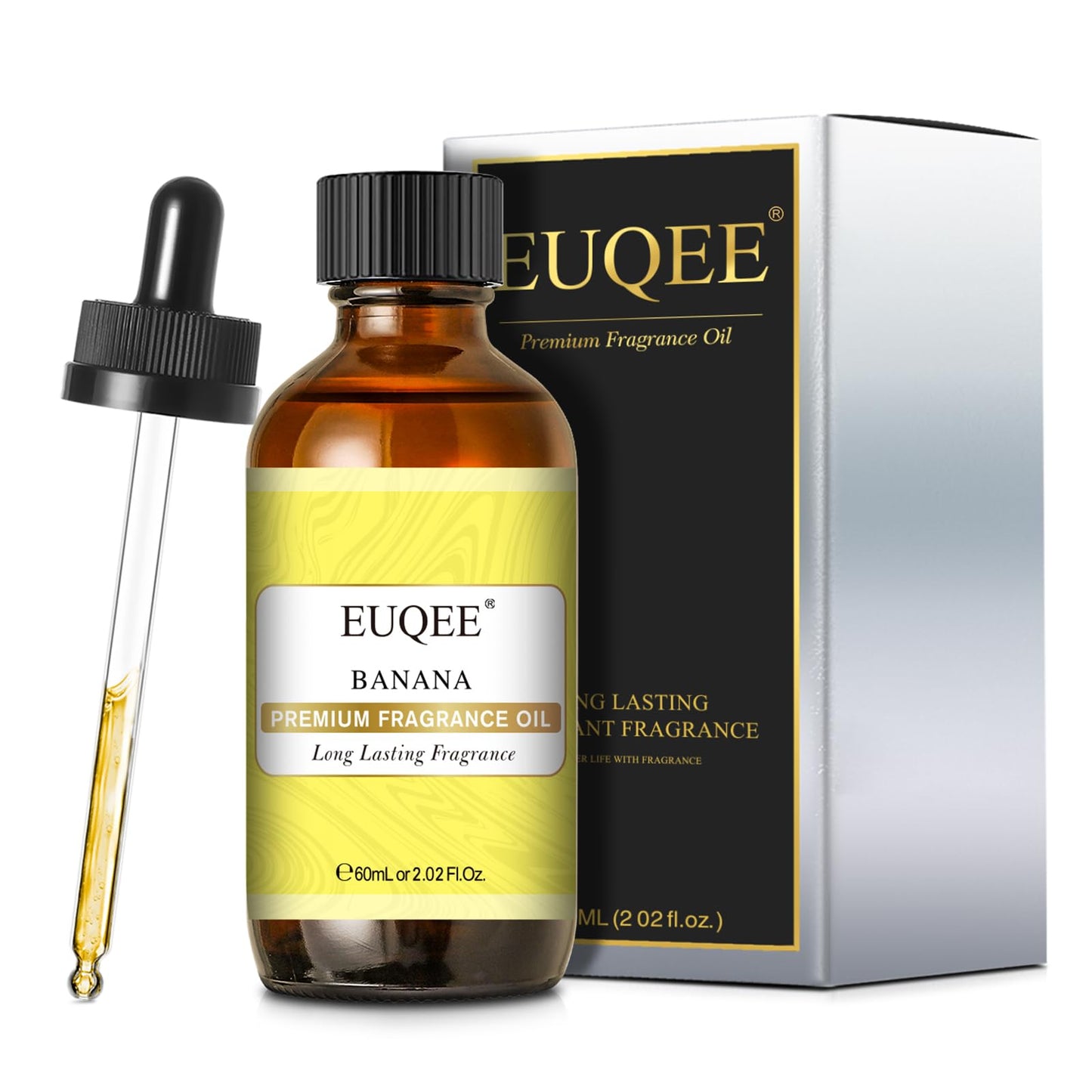 EUQEE Banana Fragrance Oil 60ml | Premium Essential Oil with Glass Dropper for Diffuser, Soap & Candle Making