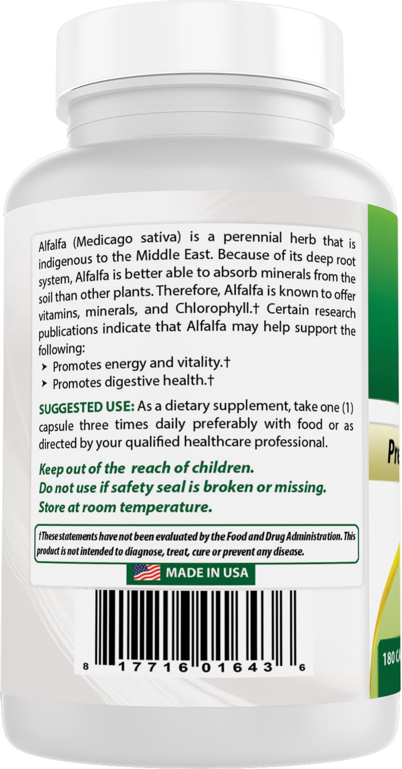 Best Naturals Alfalfa Green Super Food 500 mg – 180 Capsules (Pack of 2)