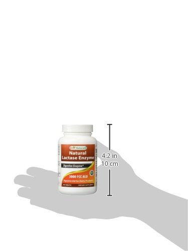 Best Naturals Fast Acting Lactase Enzyme Tablet, 3000 FCC Alu, 180 Count – Made in USA