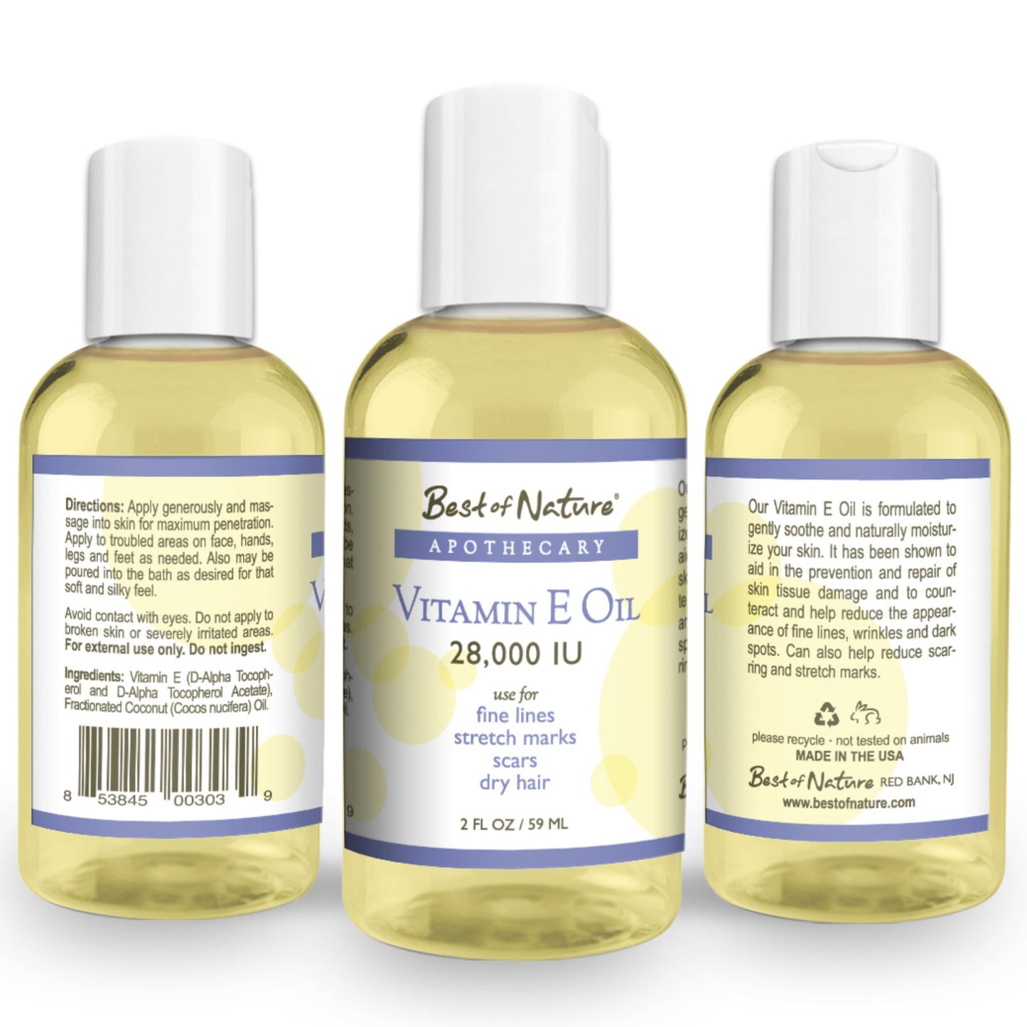 Best of Nature Vitamin E Oil 28,000 IU – Unscented Coconut Moisturizer